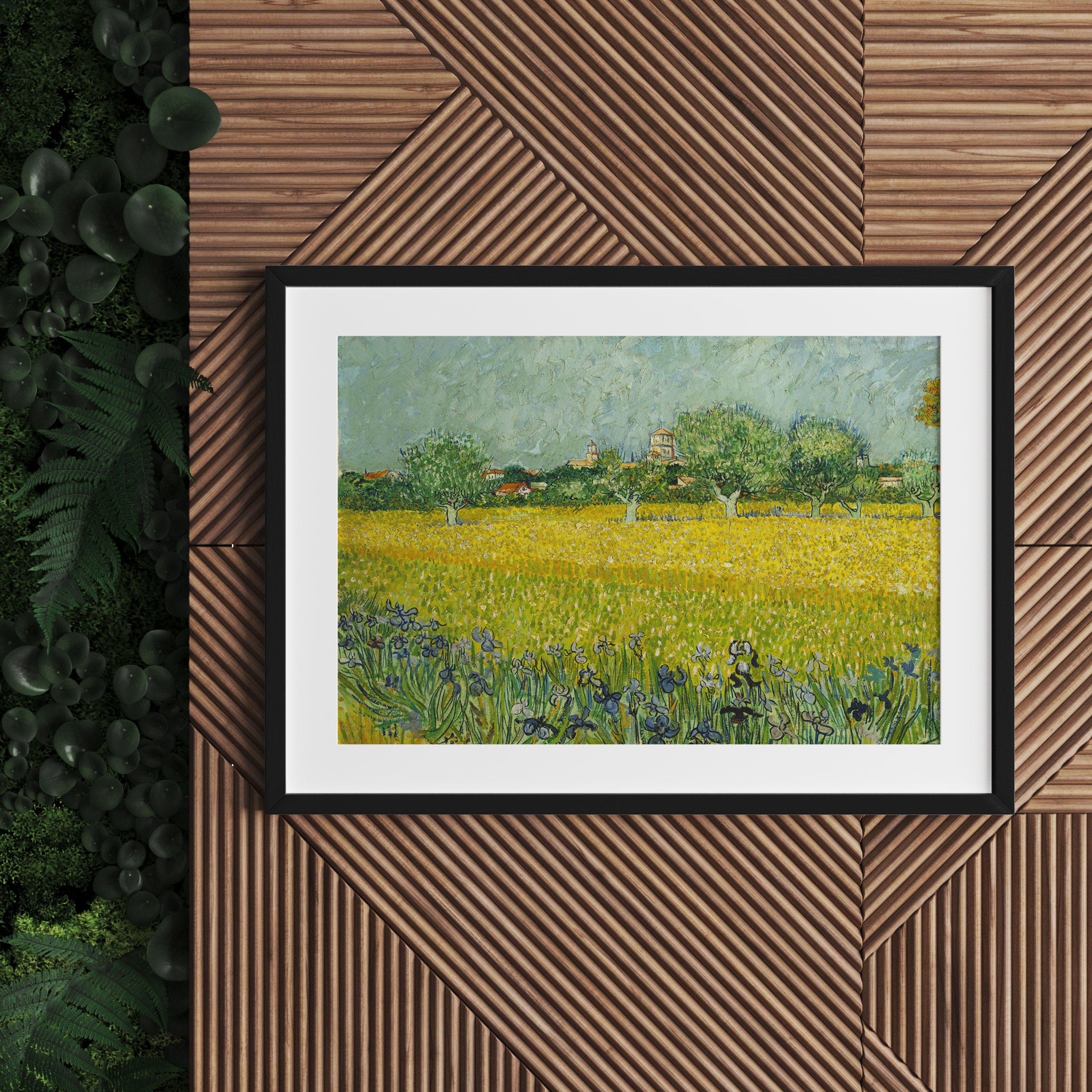 Vincent Van Gogh - Feld mit Blumen in der Nähe von Arle, Gerahmtes Bild