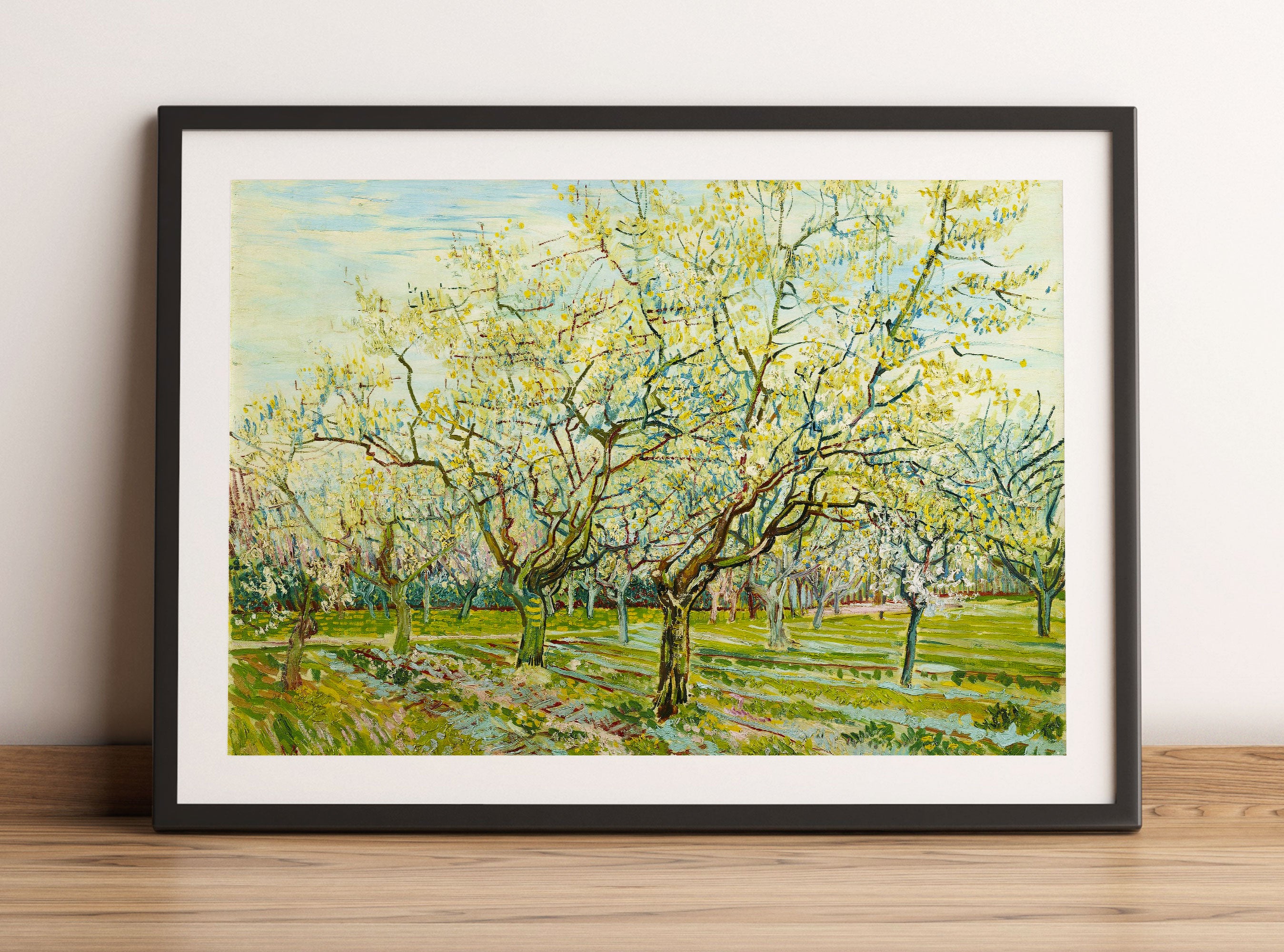 Vincent Van Gogh - Der weiße Obstgarten , Gerahmtes Bild