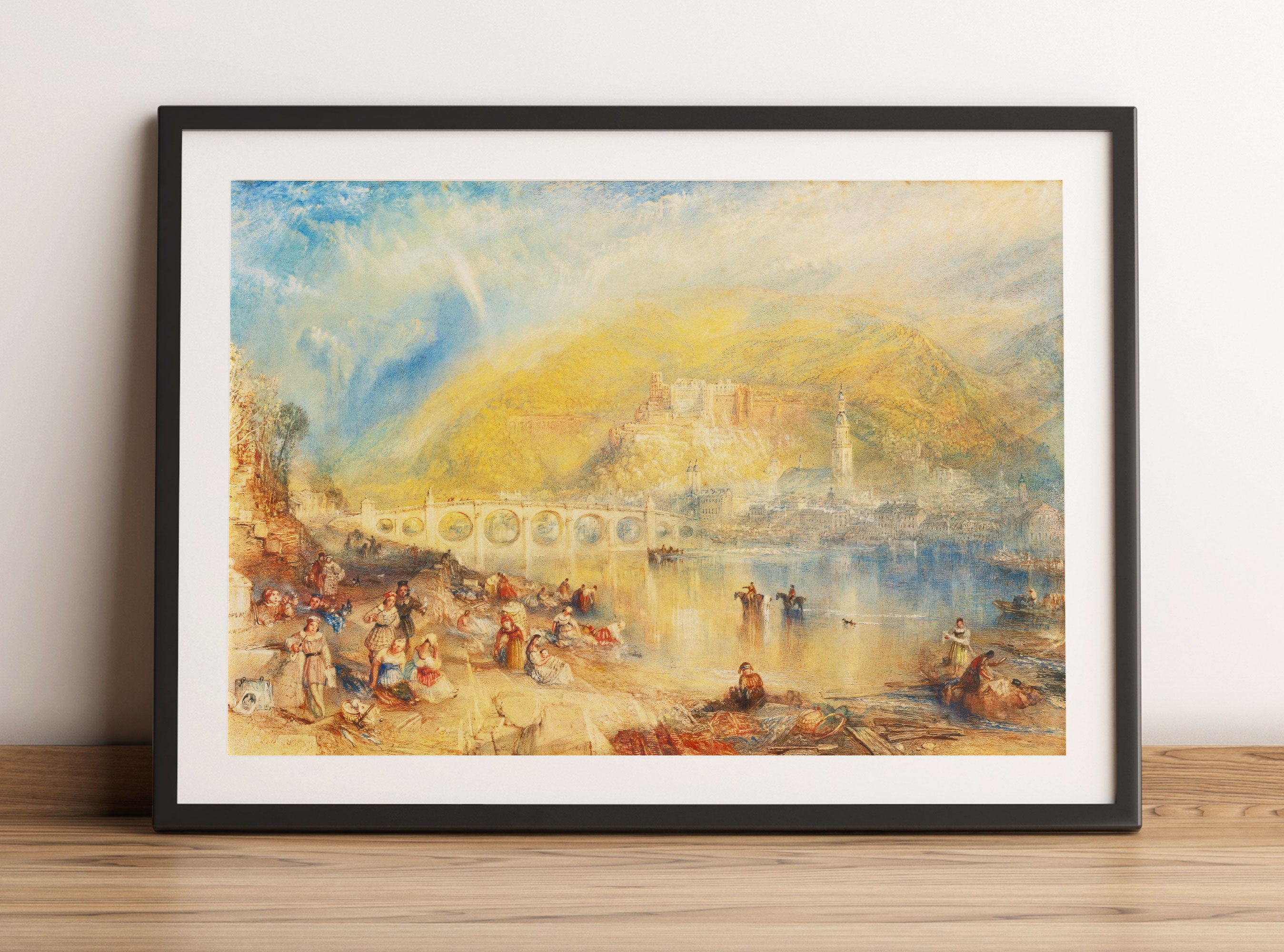 William Turner - HEIDELBERG WITH A RAINBOW, Gerahmtes Bild