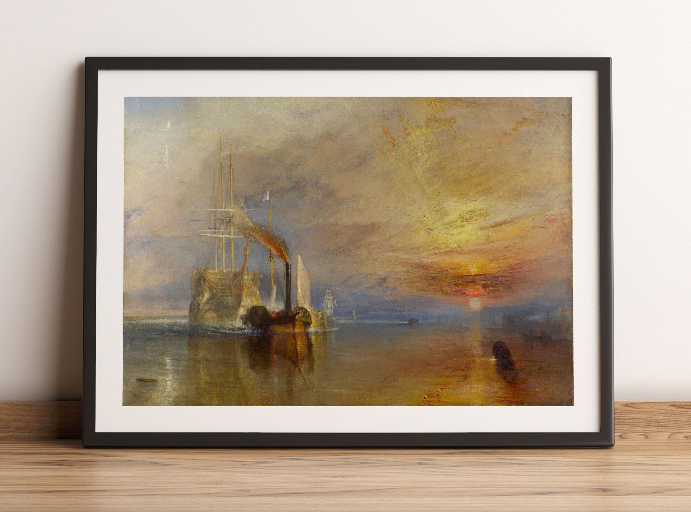 William Turner - The Fighting Temeraire, Gerahmtes Bild