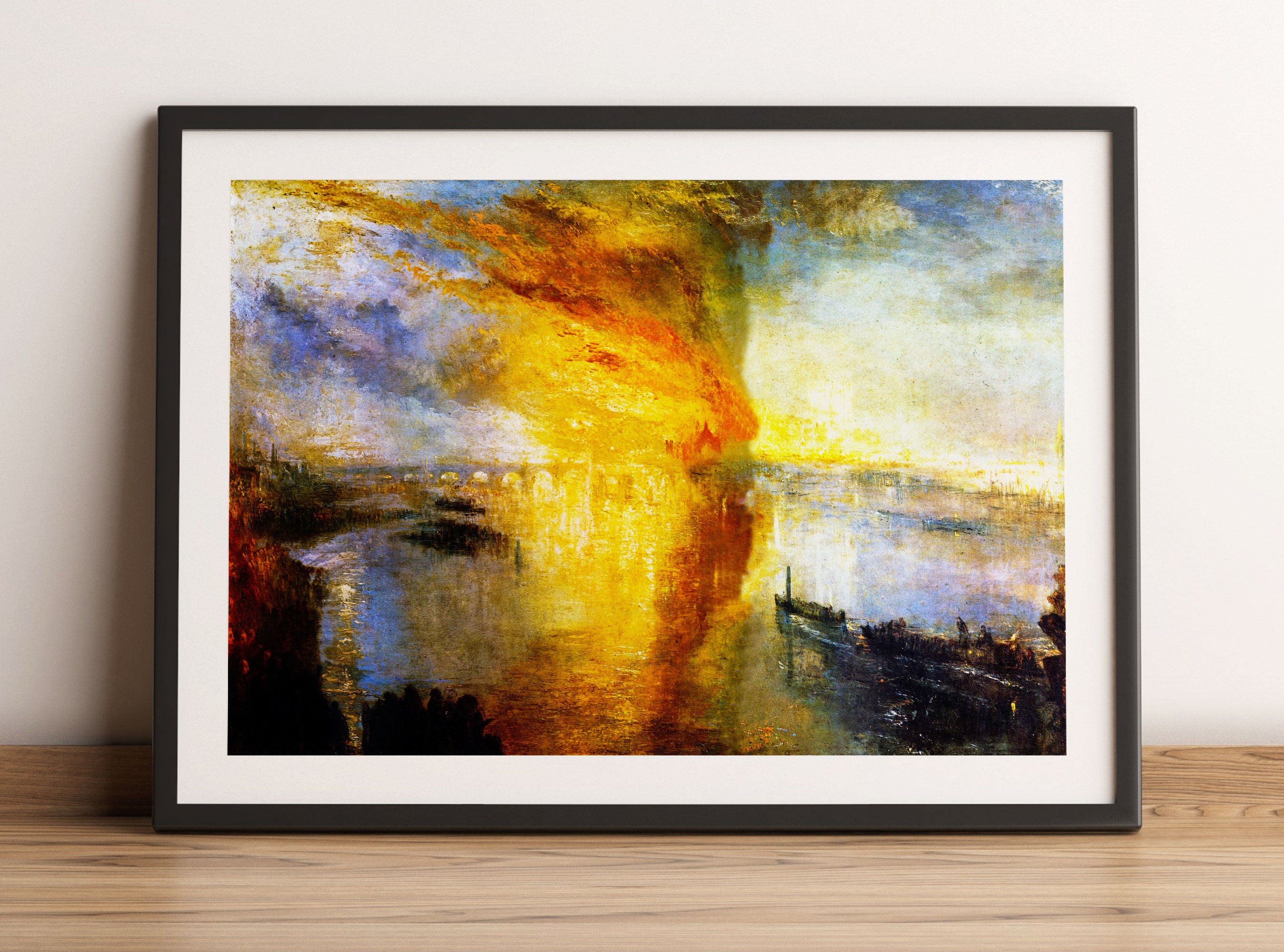 William Turner - The fire at the Parliament building, Gerahmtes Bild