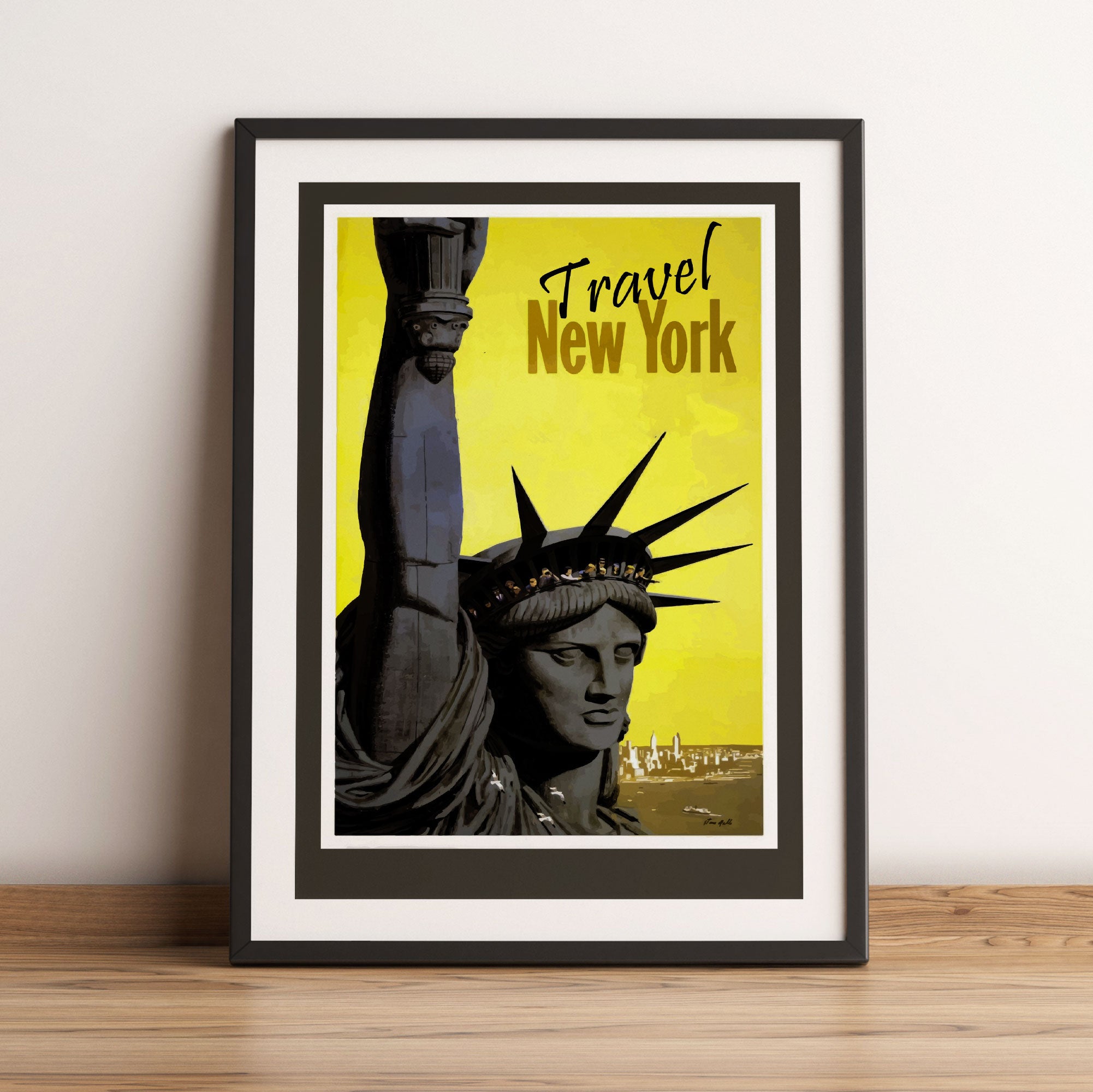 Vintage Poster  - New York Freiheitstatue I, Gerahmtes Bild