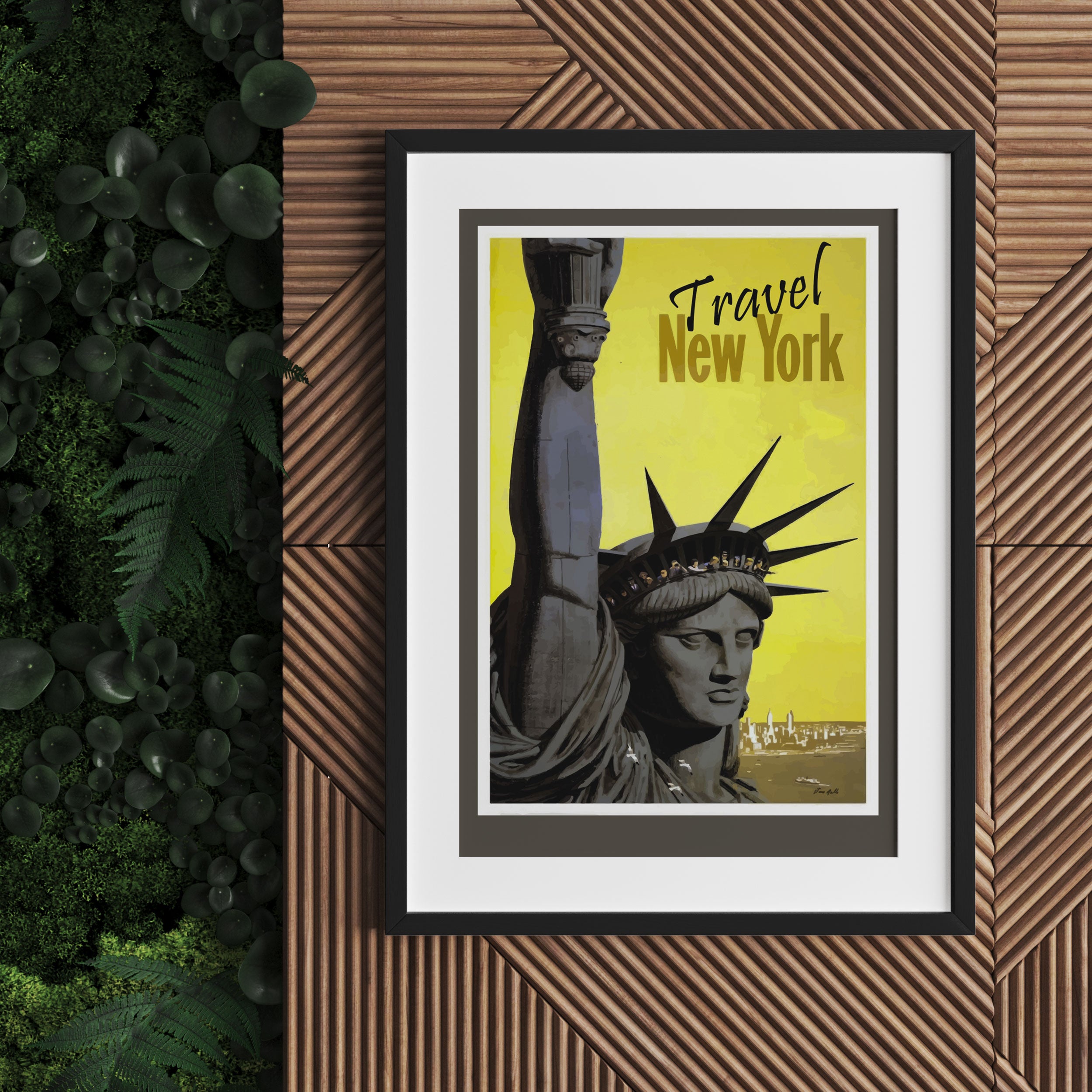 Vintage Poster  - New York Freiheitstatue I, Gerahmtes Bild