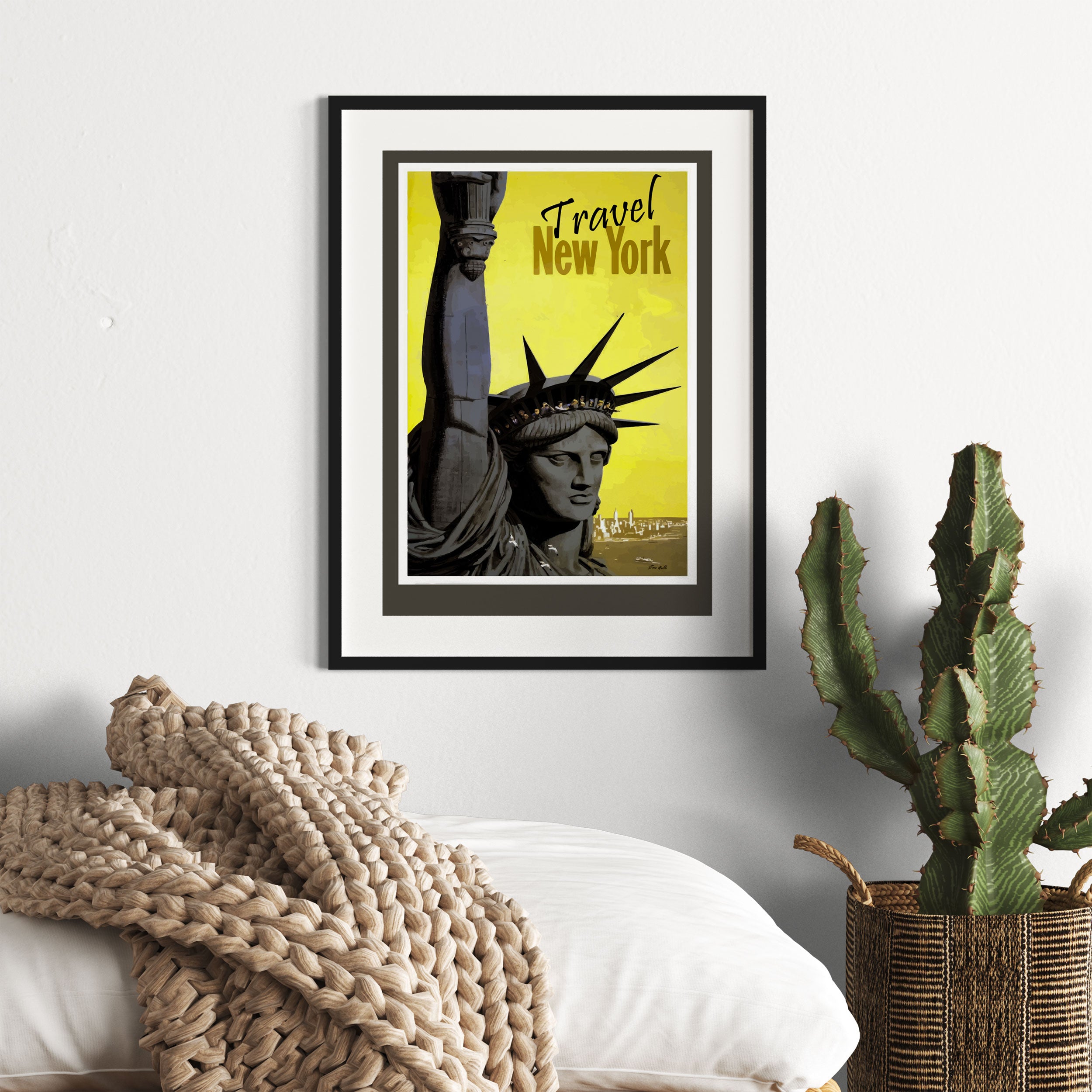 Vintage Poster  - New York Freiheitstatue I, Gerahmtes Bild