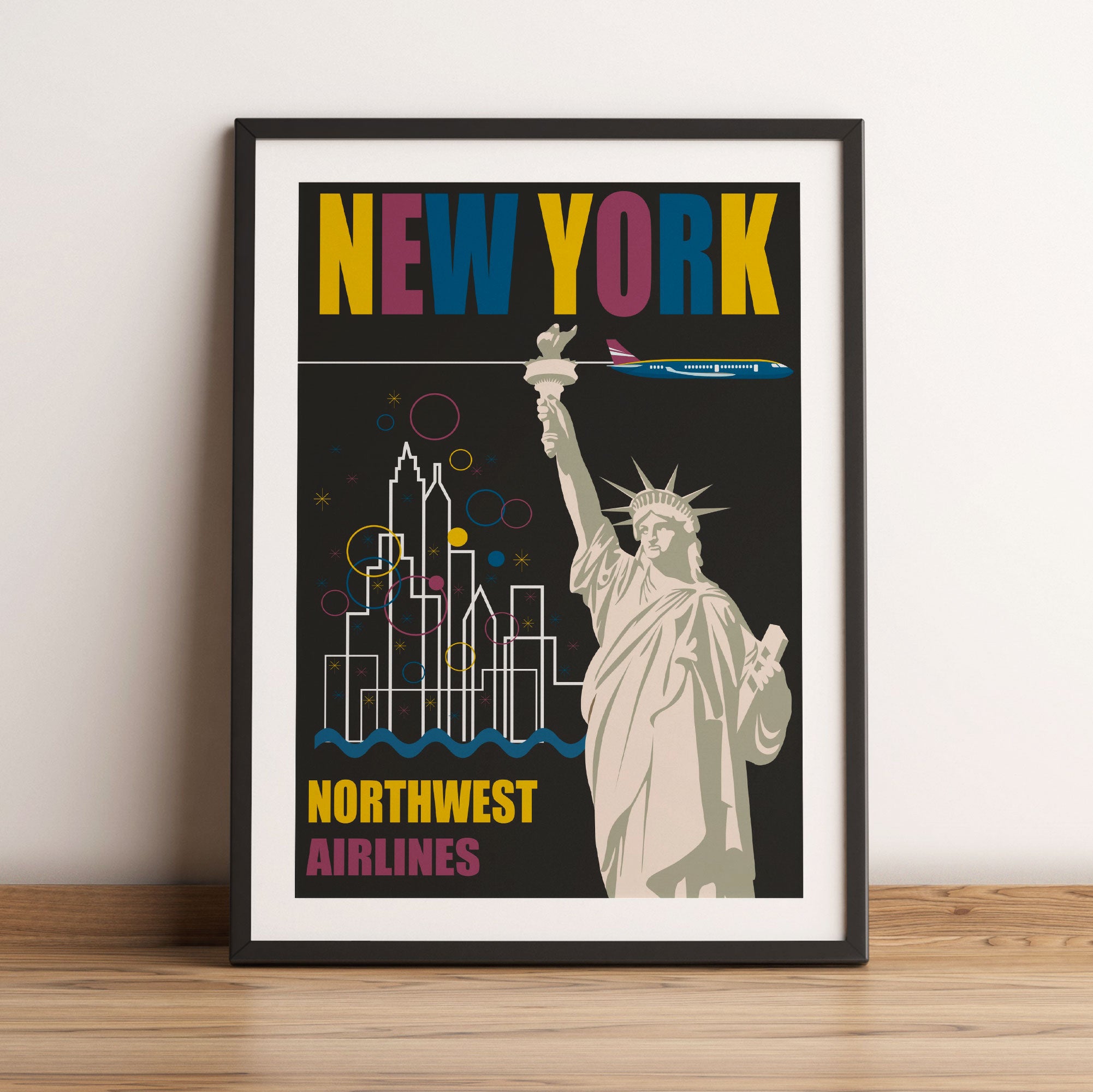 Vintage Poster  - New York Nothwest, Gerahmtes Bild