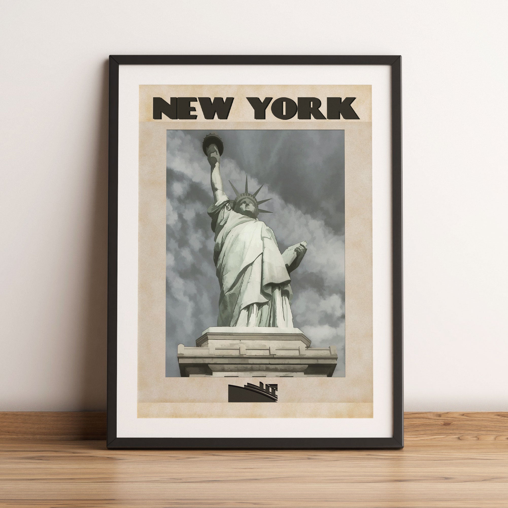 Vintage Poster  - New York Freiheitstatue II, Gerahmtes Bild