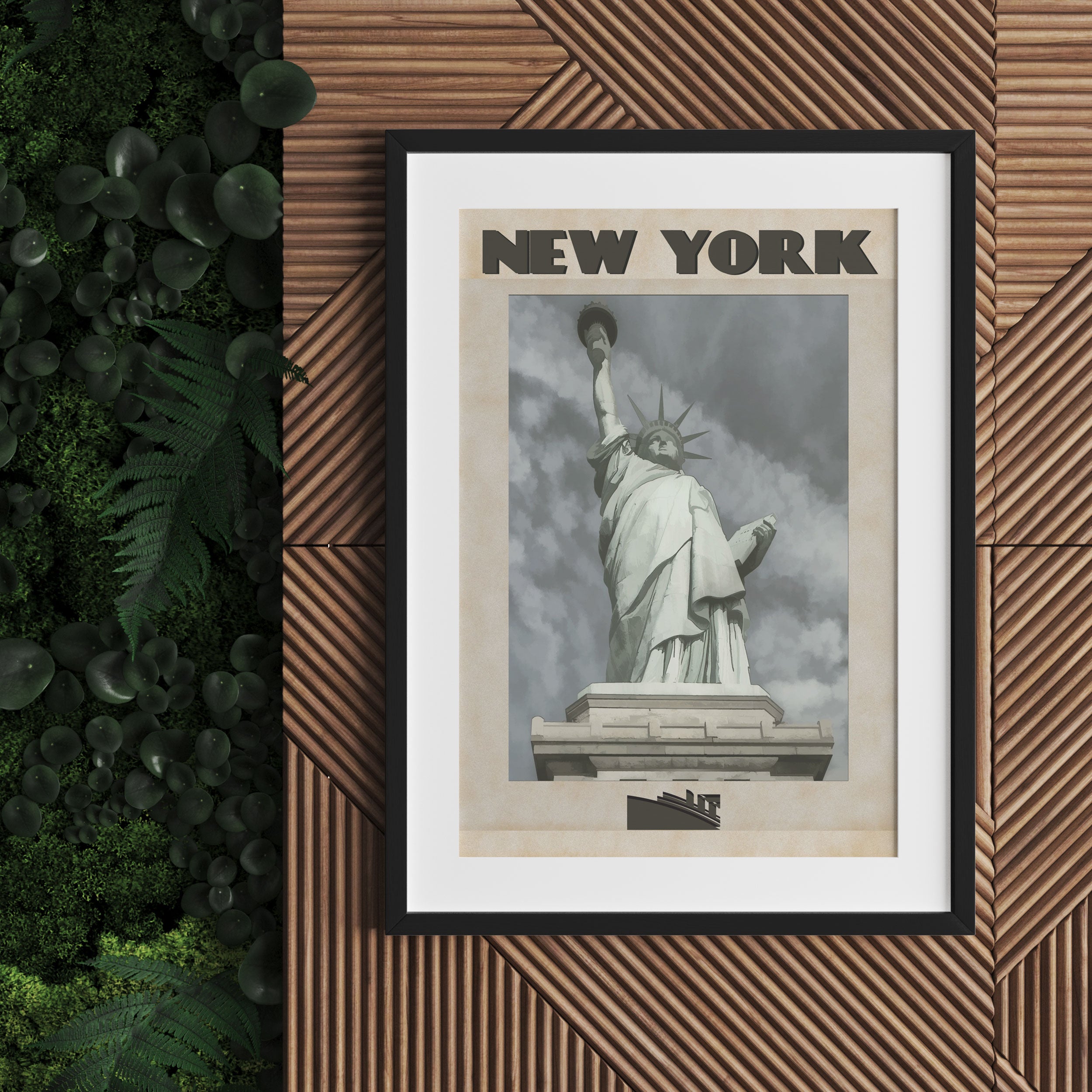 Vintage Poster  - New York Freiheitstatue II, Gerahmtes Bild