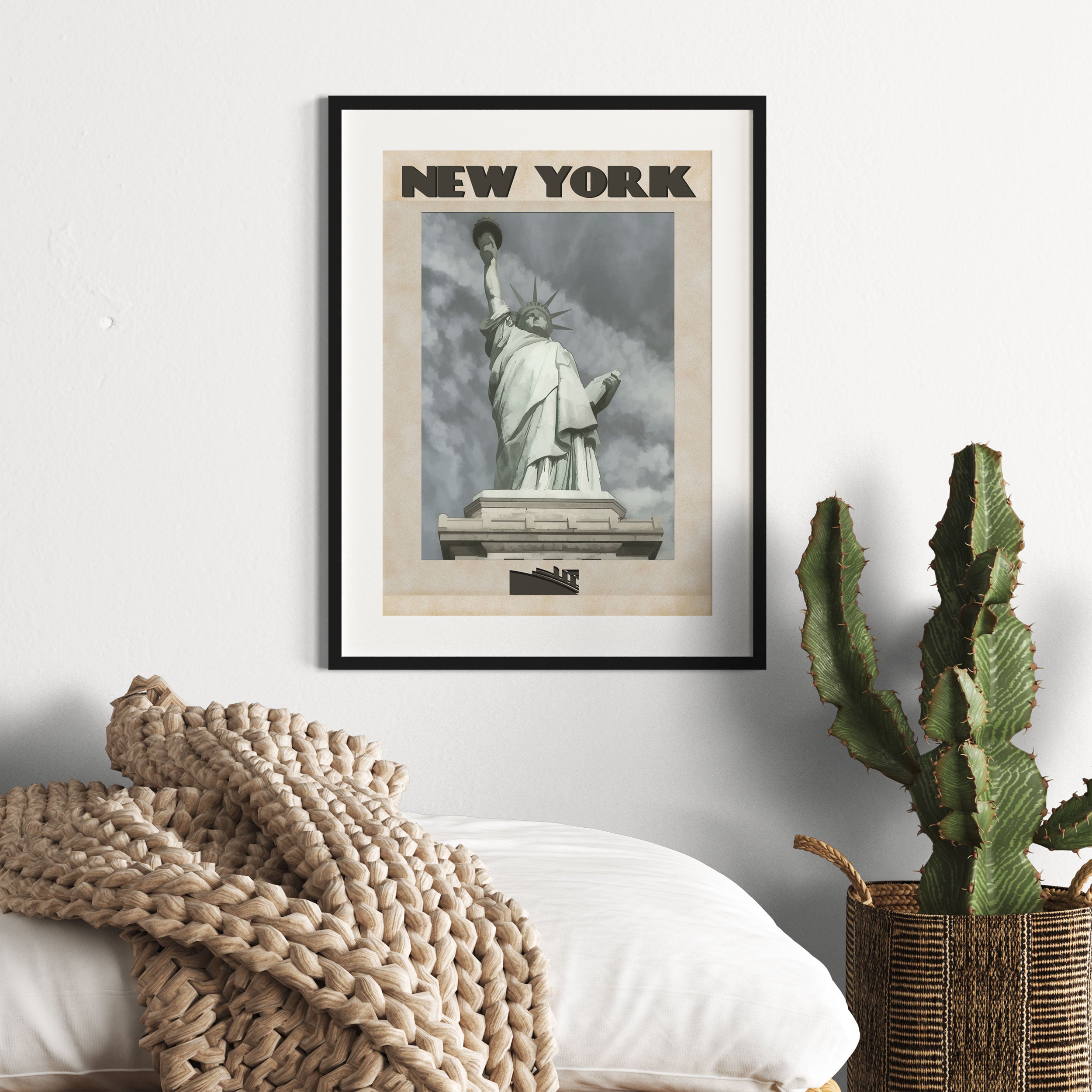 Vintage Poster  - New York Freiheitstatue II, Gerahmtes Bild