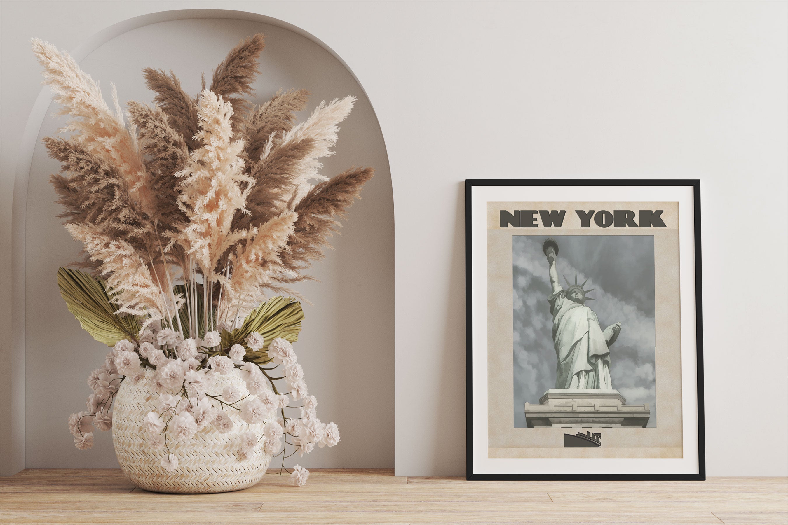 Vintage Poster  - New York Freiheitstatue II, Gerahmtes Bild