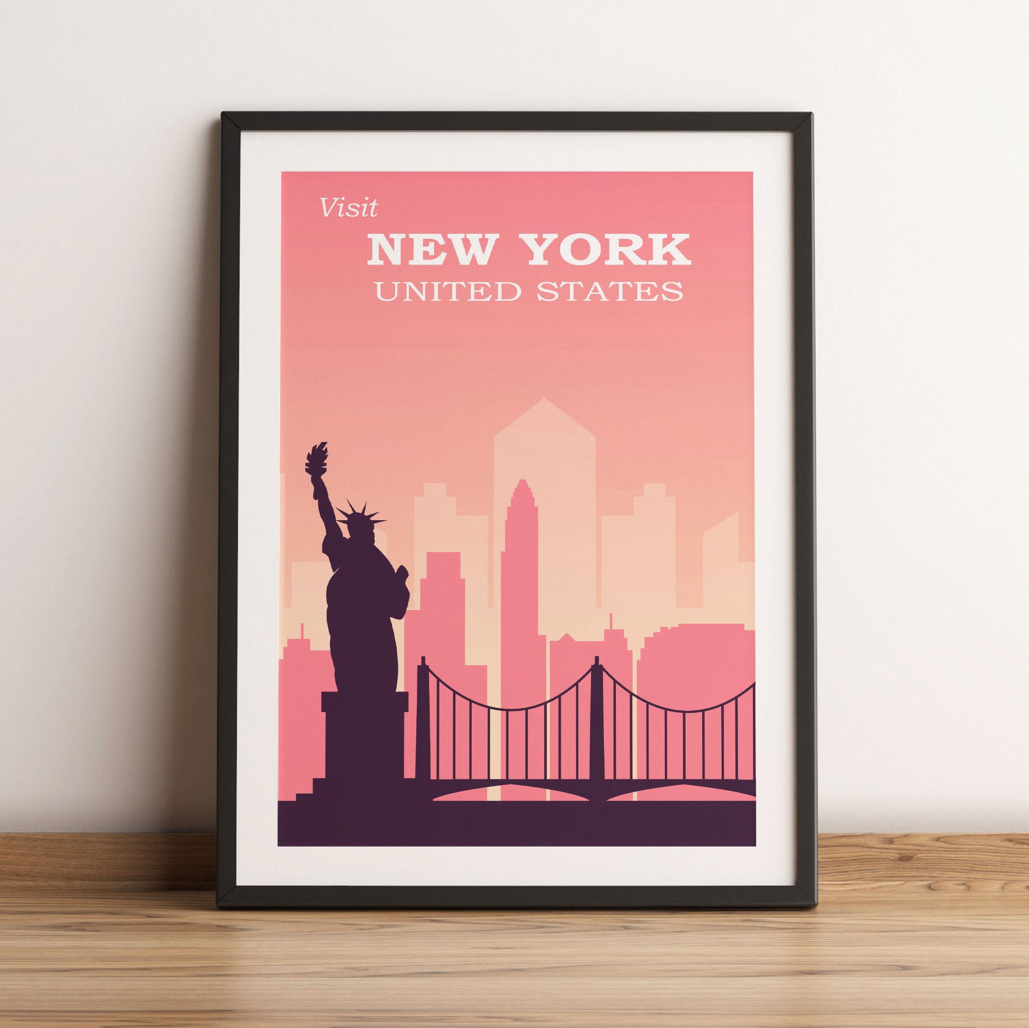 Vintage Poster  - New York Skyline, Gerahmtes Bild