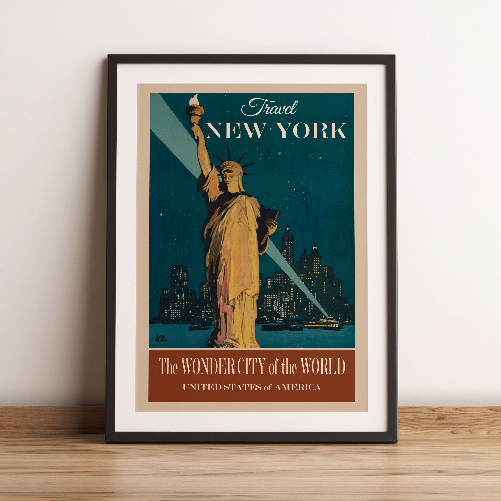 Vintage Poster  - New York Wonder City, Gerahmtes Bild