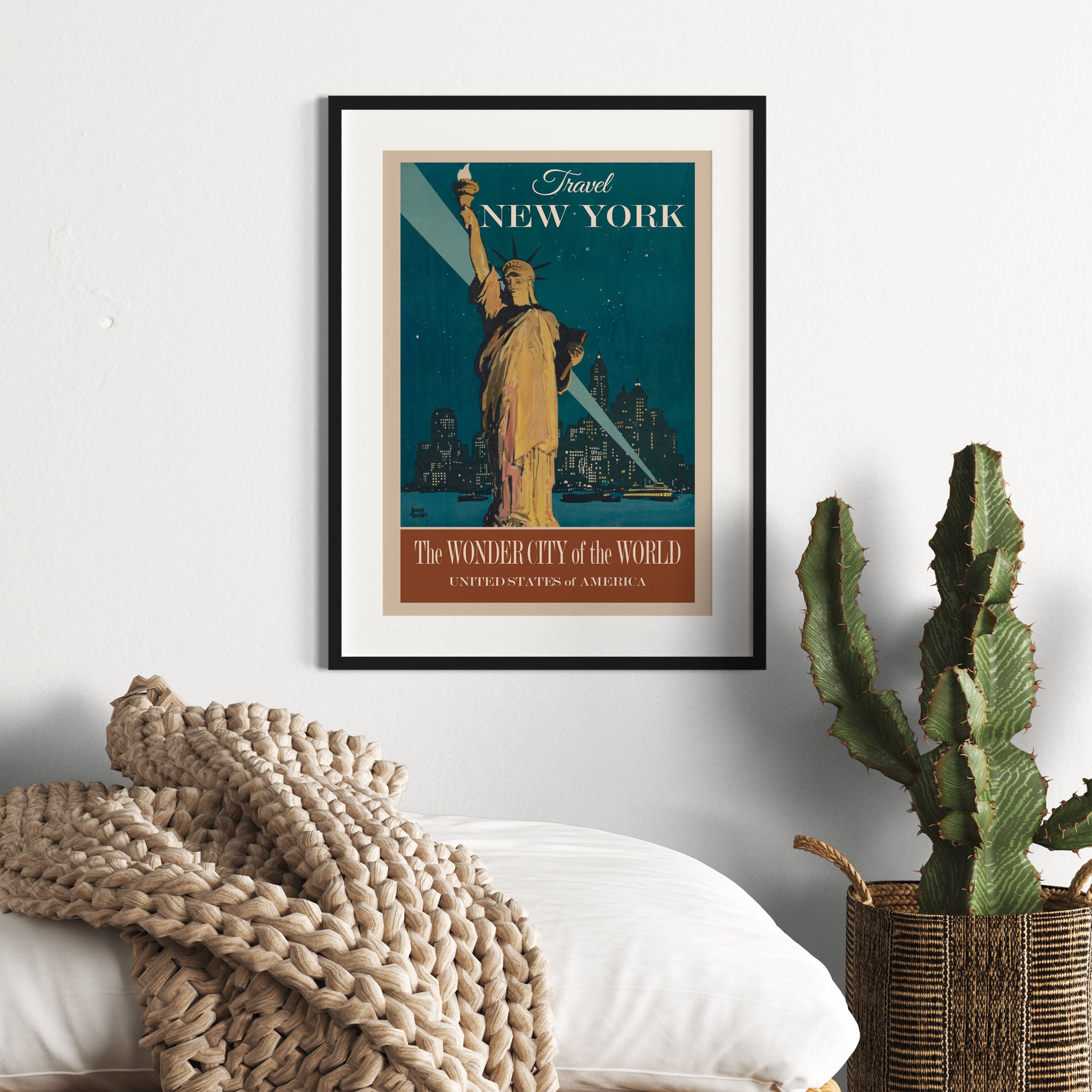 Vintage Poster  - New York Wonder City, Gerahmtes Bild