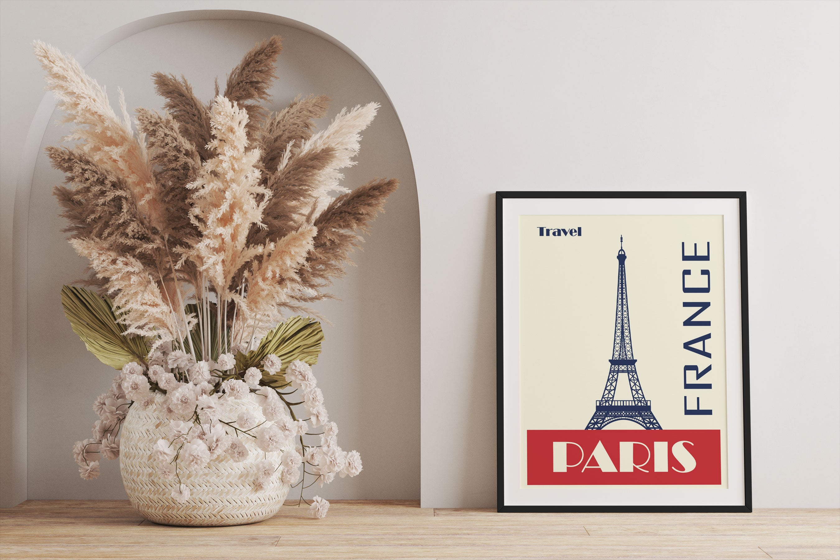 Vintage Poster  - Paris Eifelturm I, Gerahmtes Bild