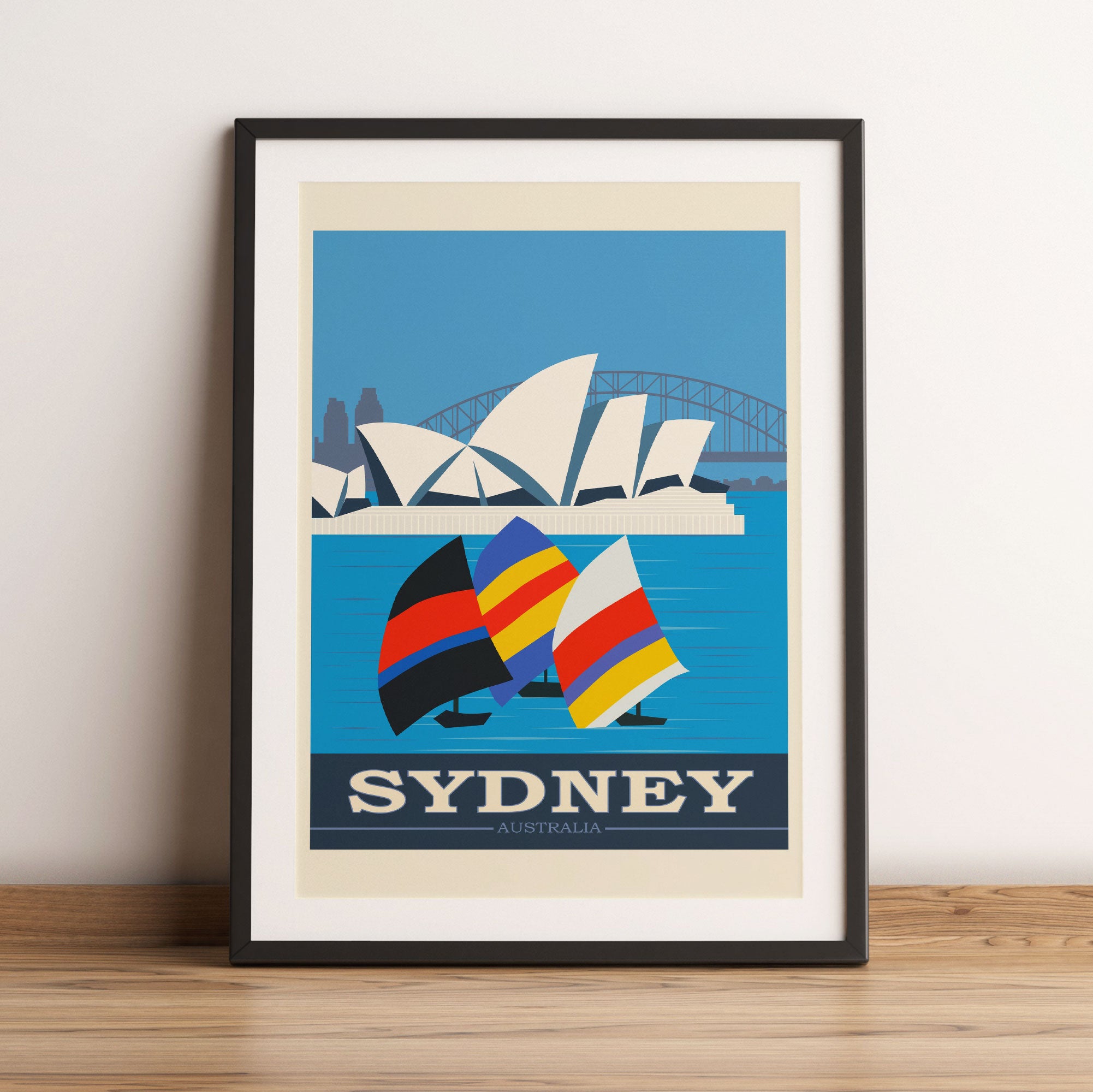 Vintage Poster  - Sydney Segeln I, Gerahmtes Bild