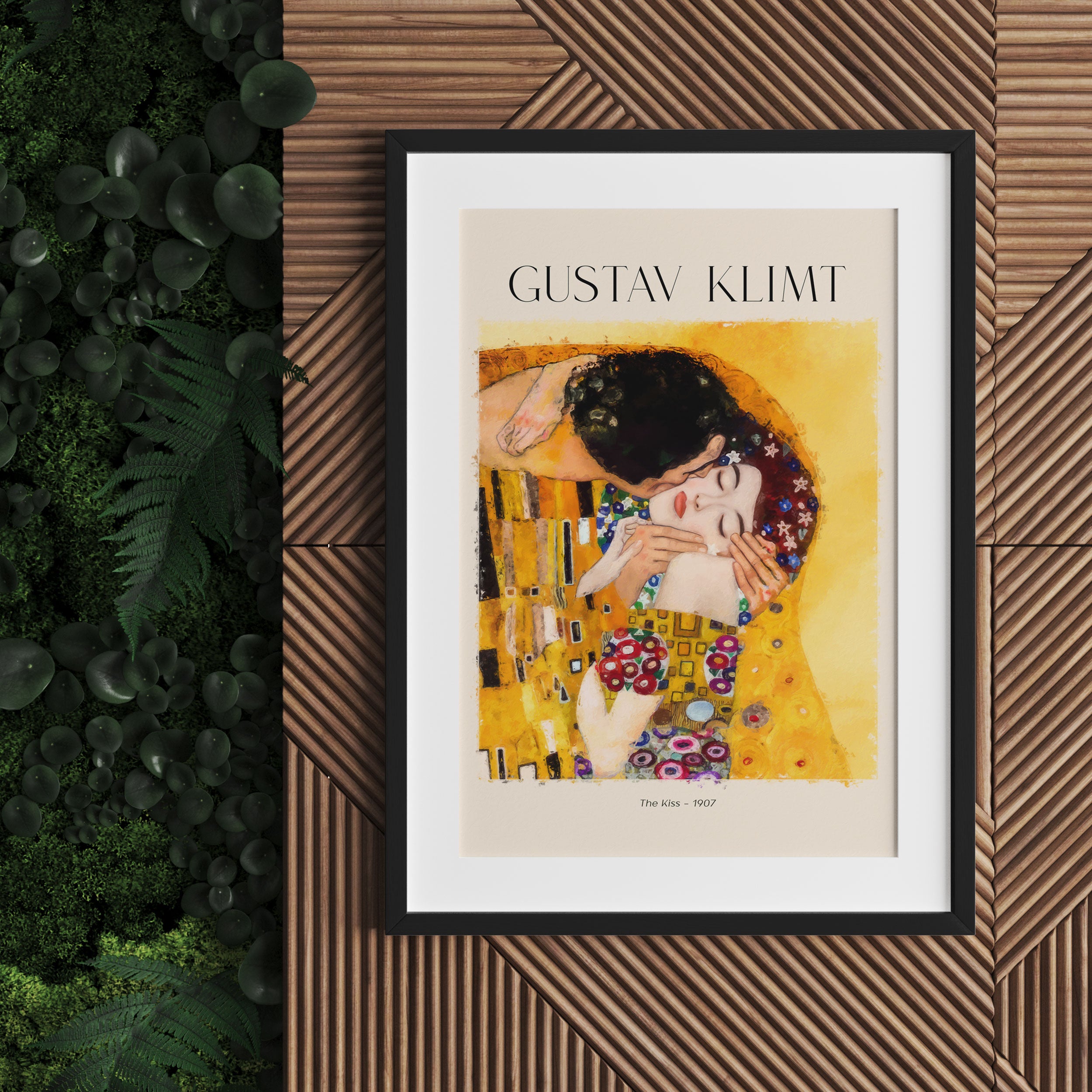 Art Portrait  - Gustav Klimt - Der Kuss, Gerahmtes Bild