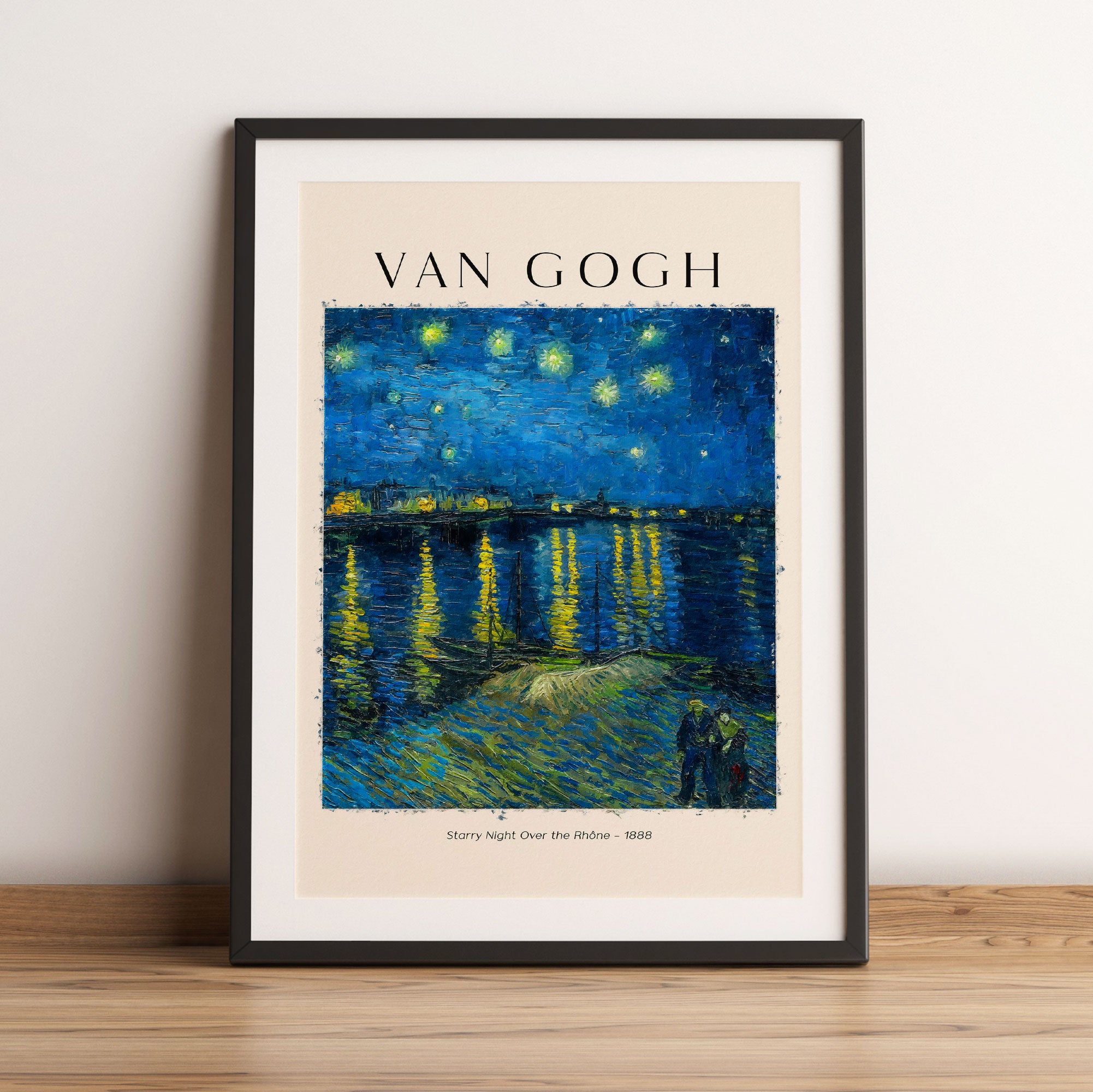 Art Portrait  - Gogh - Sternennacht über der Rhone, Gerahmtes Bild