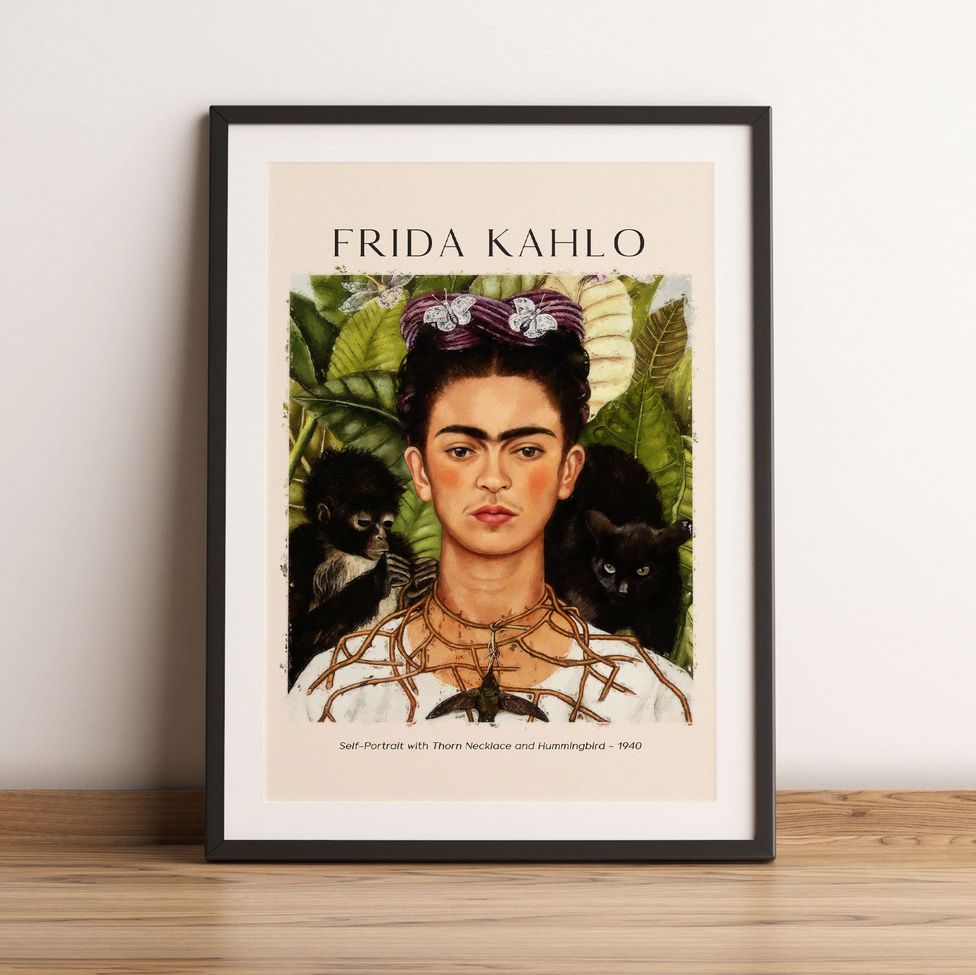 Art Portrait  - Frida Kahlo - Selbstportrait, Gerahmtes Bild