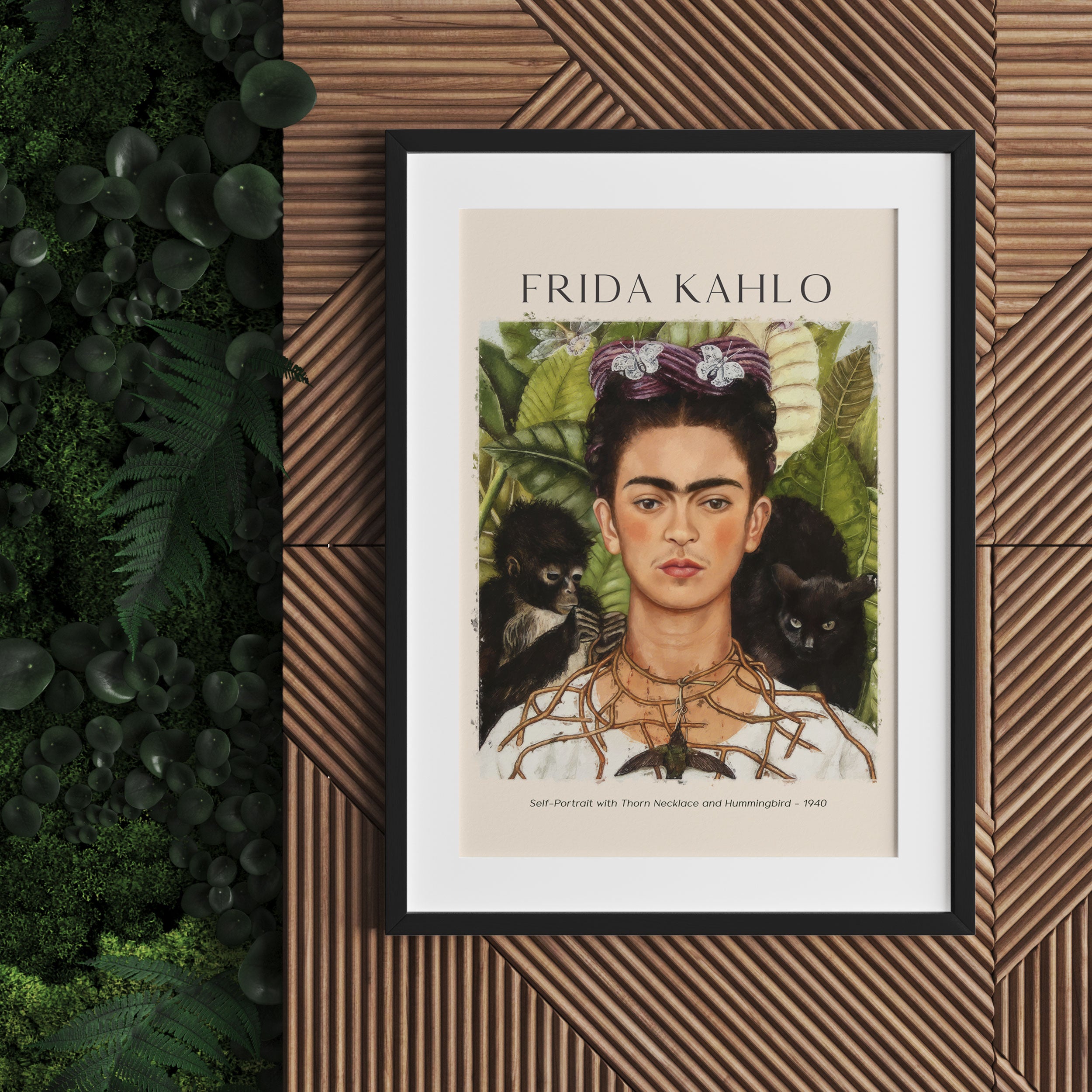 Art Portrait  - Frida Kahlo - Selbstportrait, Gerahmtes Bild