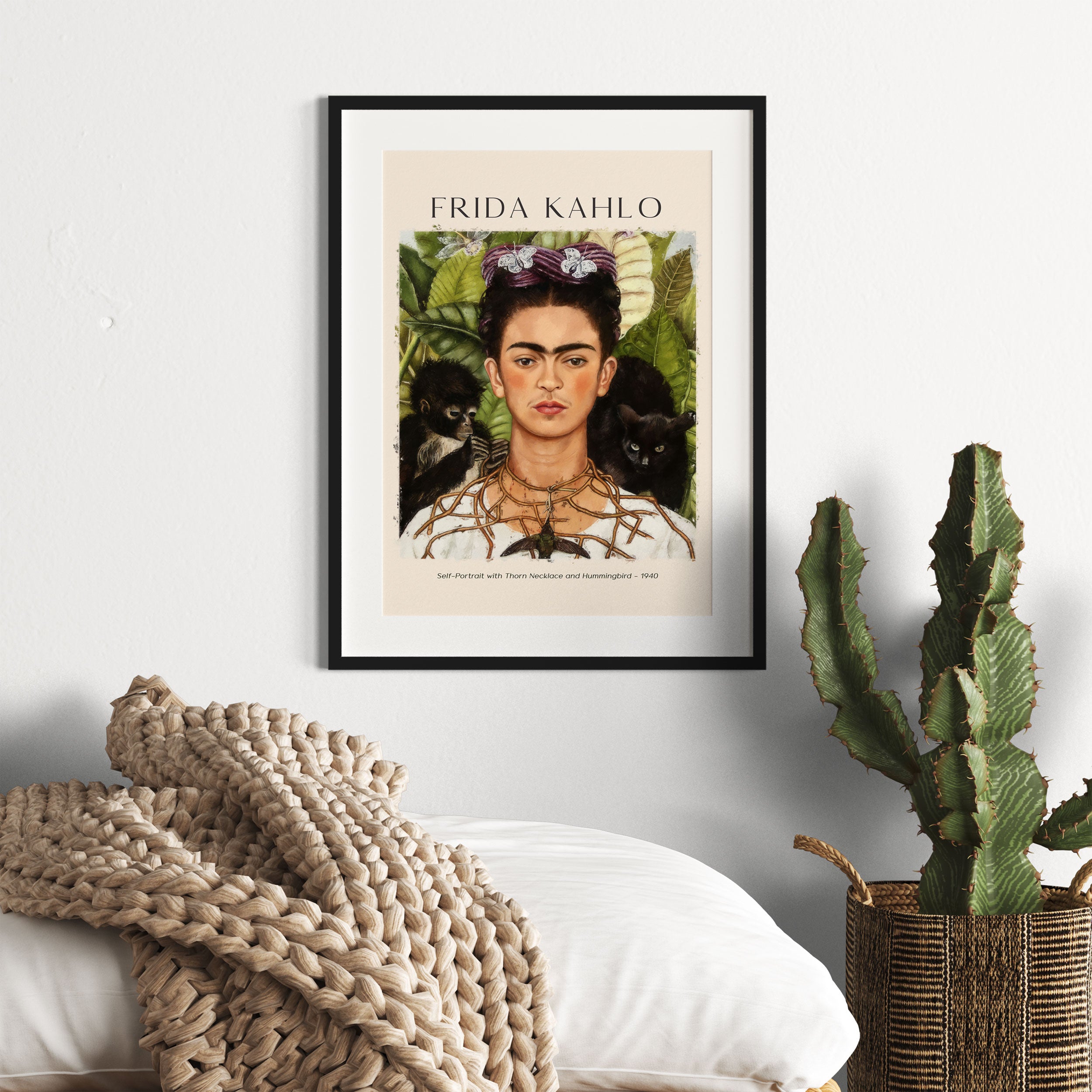 Art Portrait  - Frida Kahlo - Selbstportrait, Gerahmtes Bild