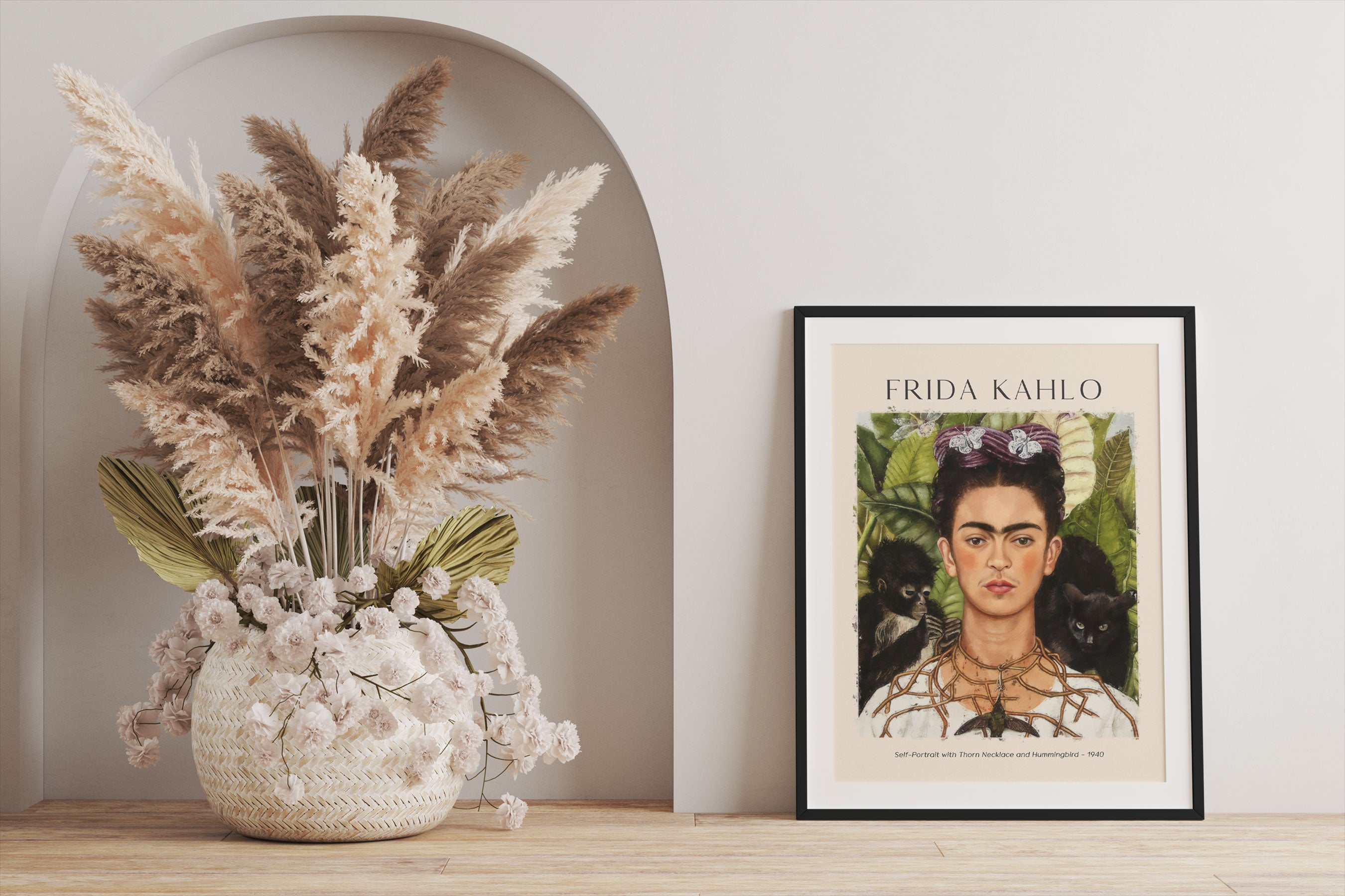 Art Portrait  - Frida Kahlo - Selbstportrait, Gerahmtes Bild