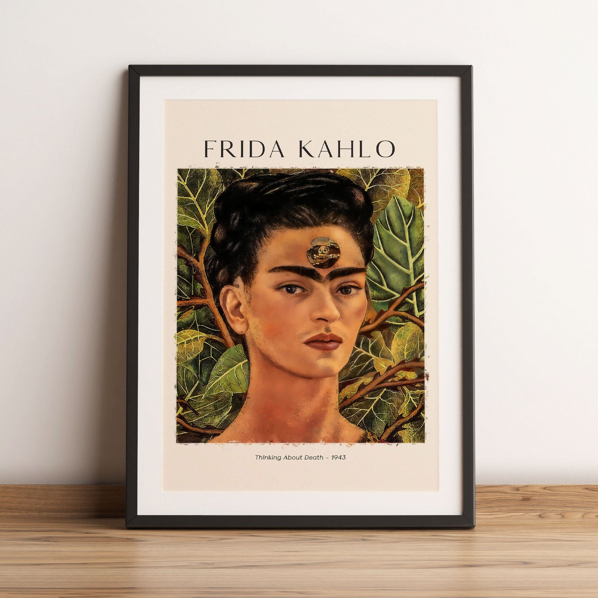 Art Portrait  - Frida Kahlo - Gedanken an den Tod, Gerahmtes Bild