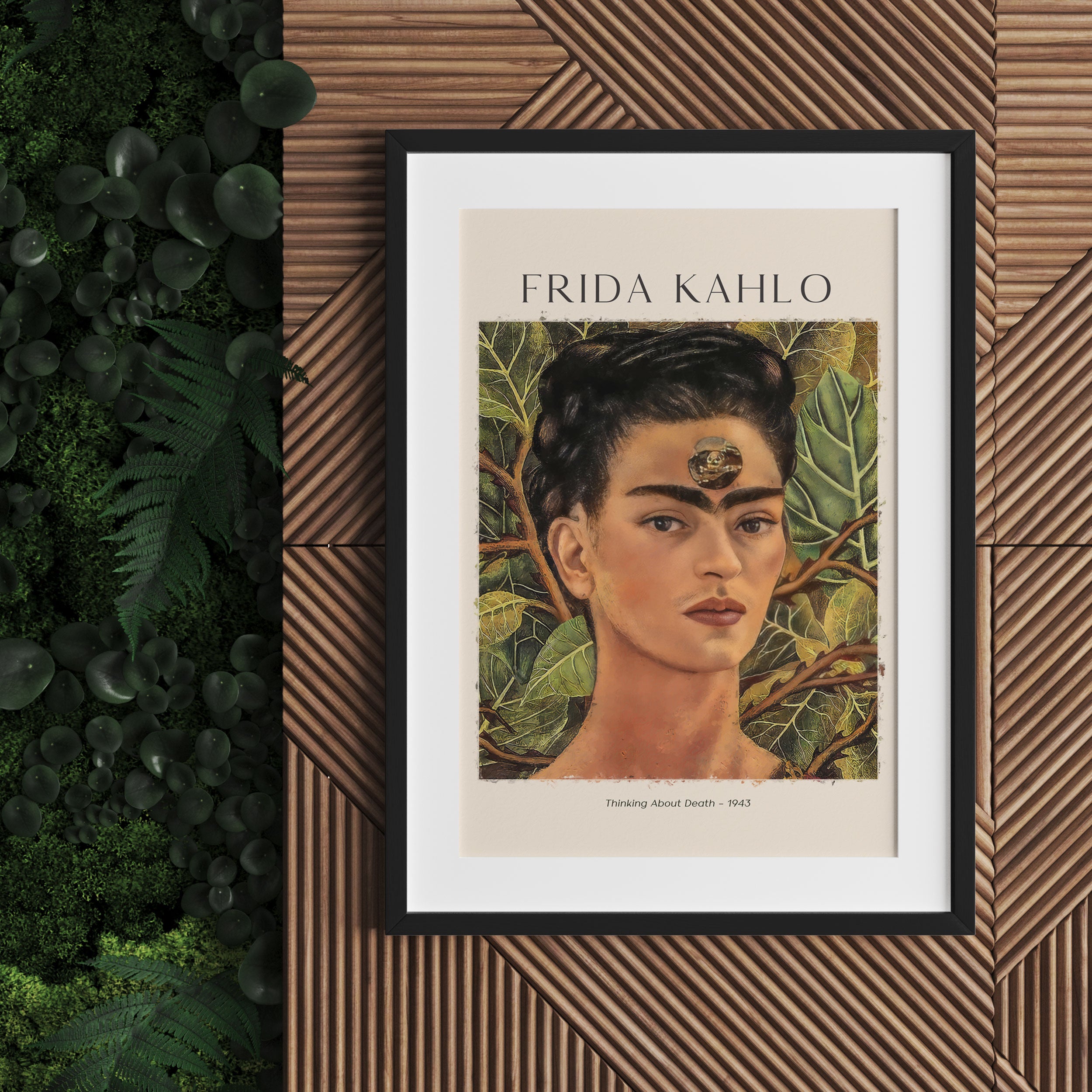 Art Portrait  - Frida Kahlo - Gedanken an den Tod, Gerahmtes Bild