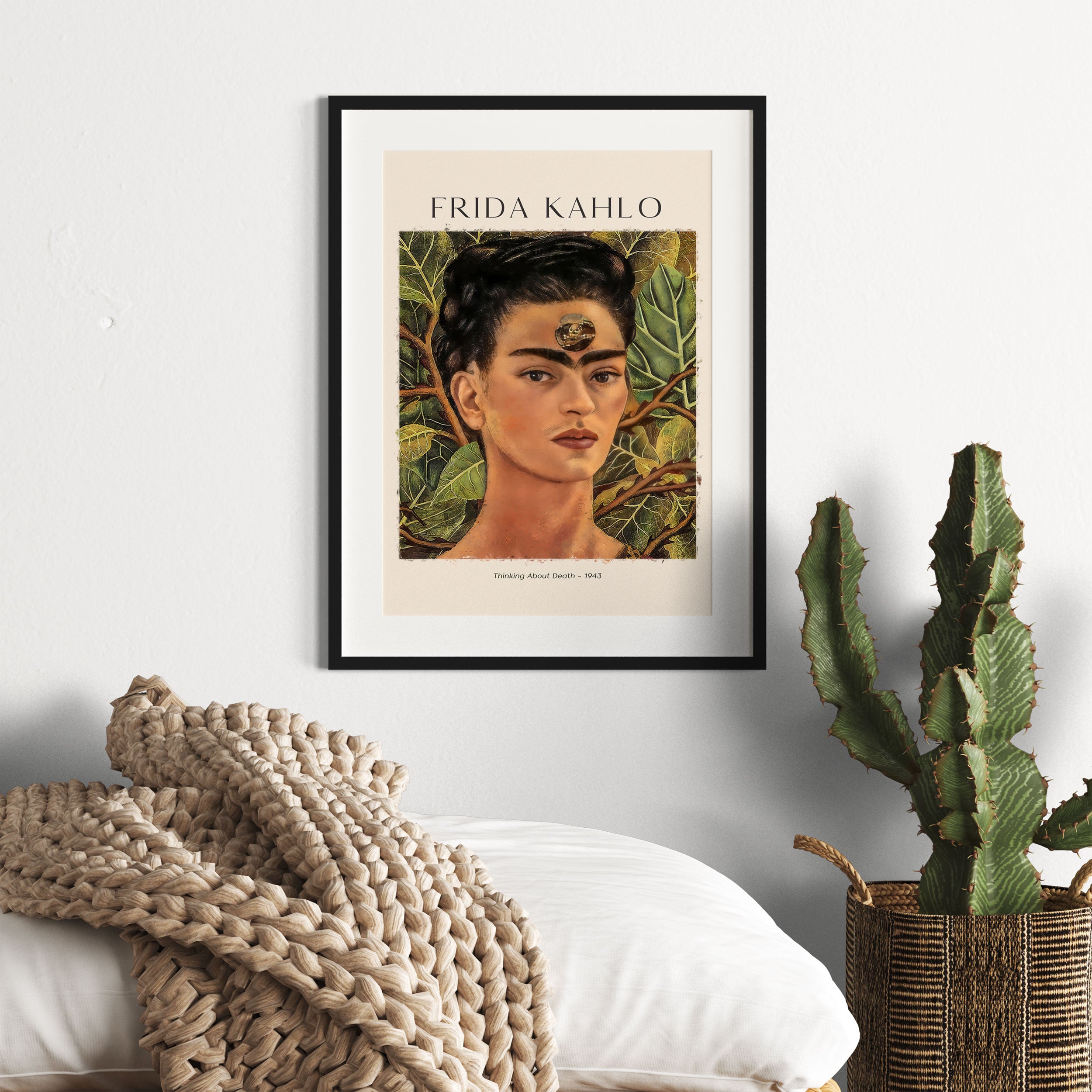 Art Portrait  - Frida Kahlo - Gedanken an den Tod, Gerahmtes Bild