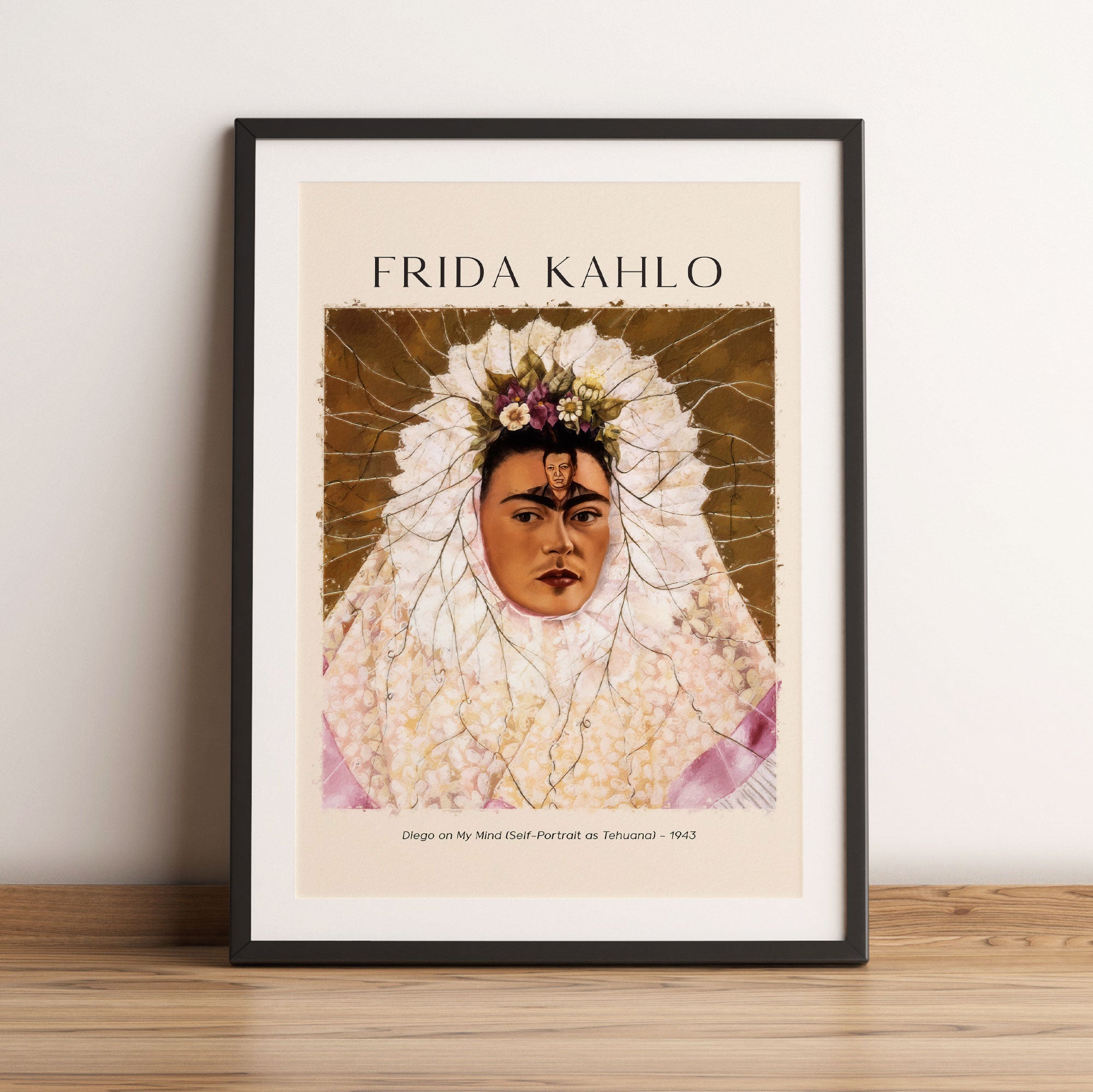 Art Portrait  - Frida Kahlo - Diego in meinen Gedanken , Gerahmtes Bild