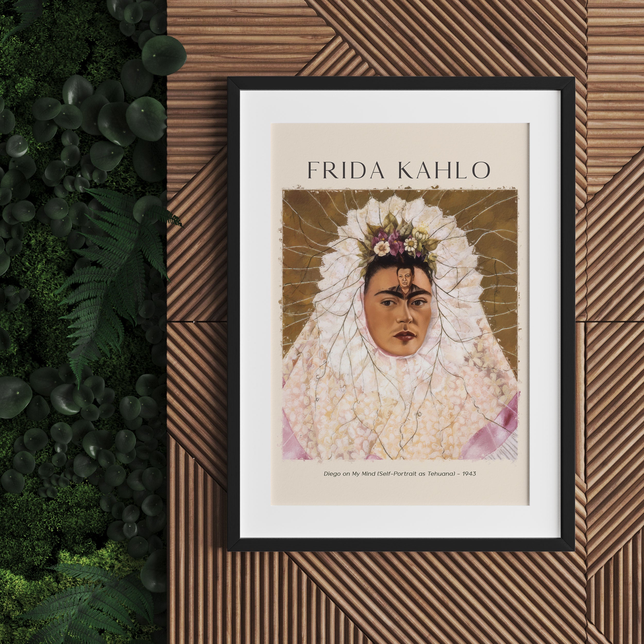 Art Portrait  - Frida Kahlo - Diego in meinen Gedanken , Gerahmtes Bild