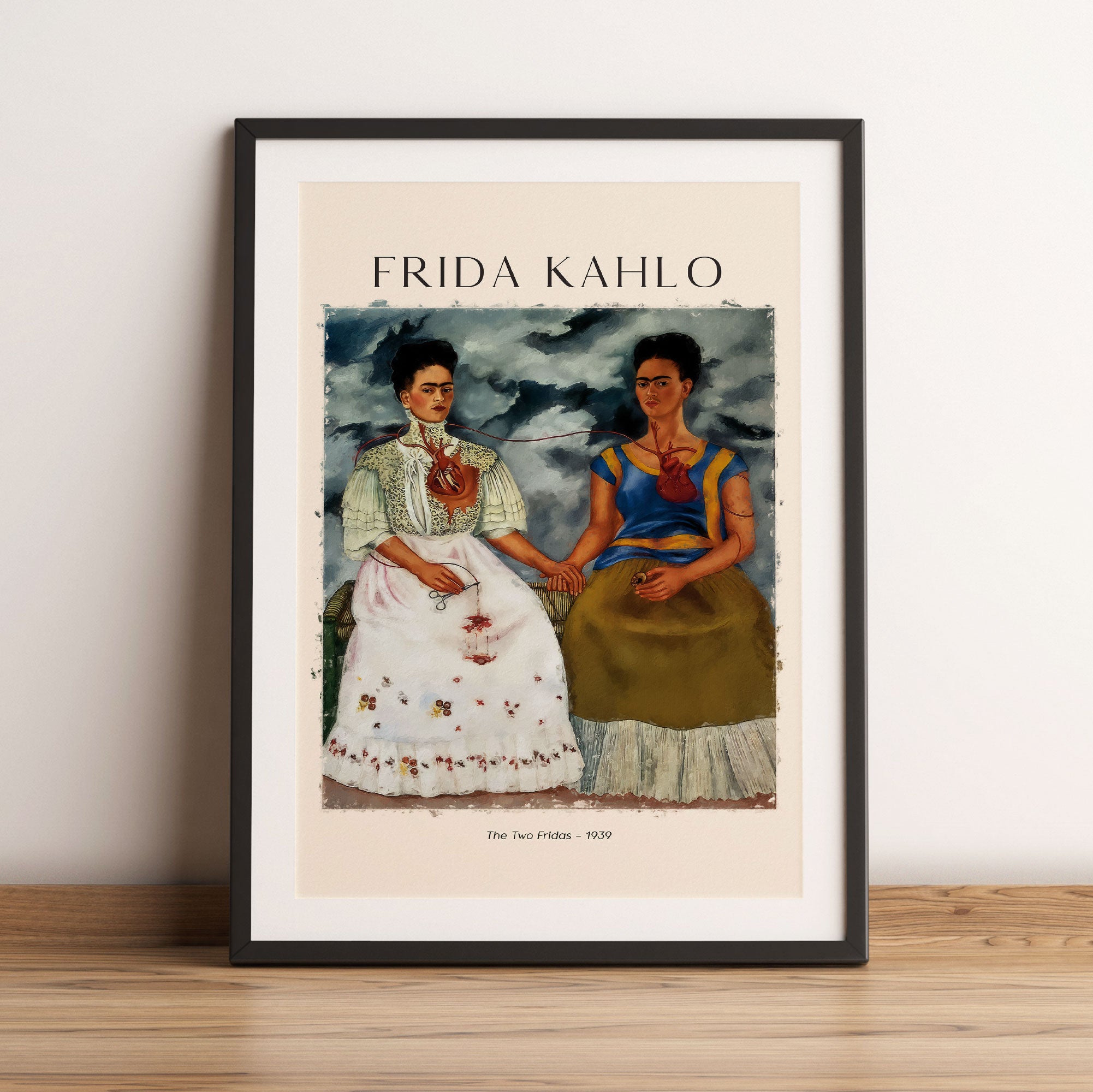 Art Portrait  - Frida Kahlo - Die zwei Fridas, Gerahmtes Bild