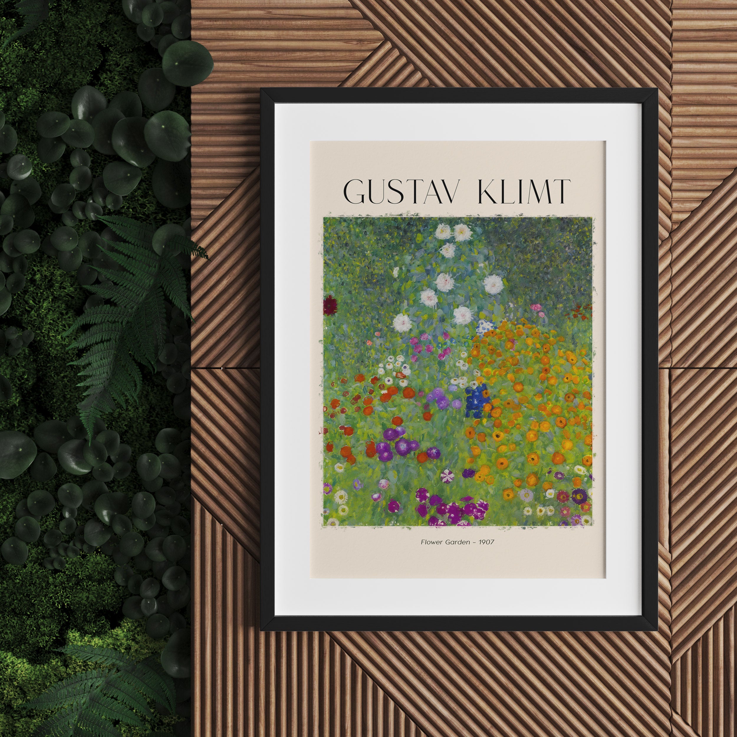 Art Portrait  - Gustav Klimt - Blumengarten, Gerahmtes Bild