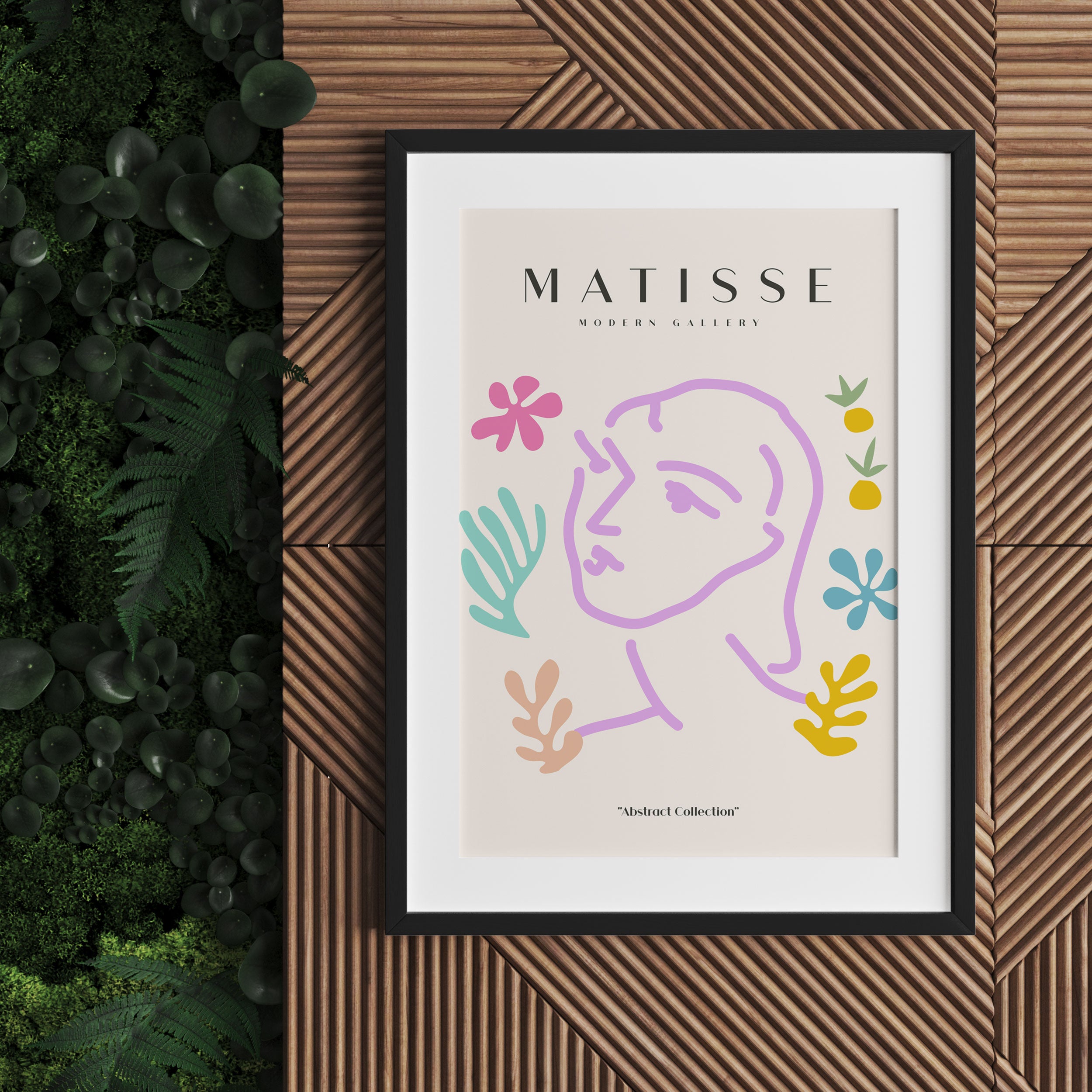 Matisse Modern Gallery  - Korallen Frauengesicht, Gerahmtes Bild