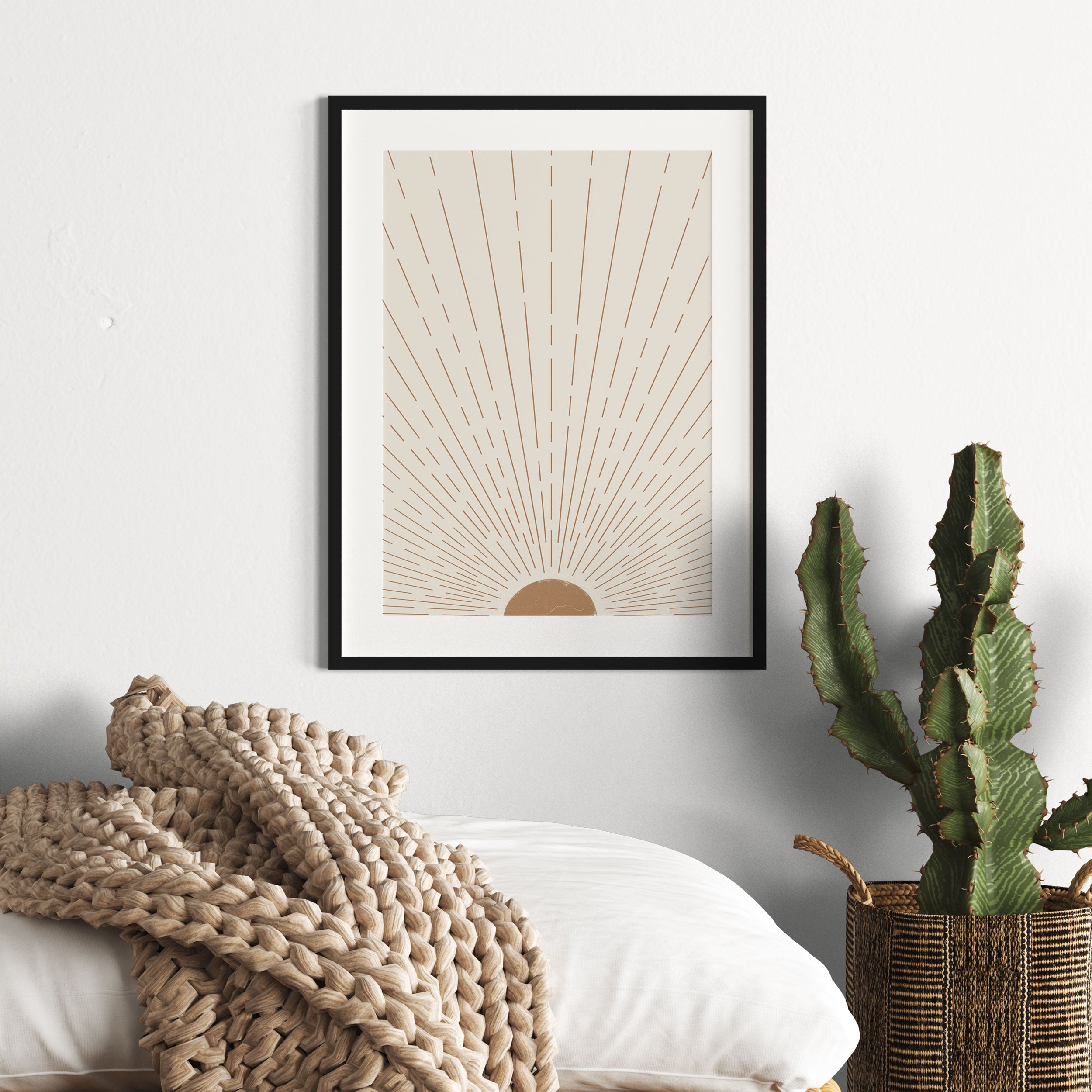Modern Art Botanical  - Sonne II, Gerahmtes Bild