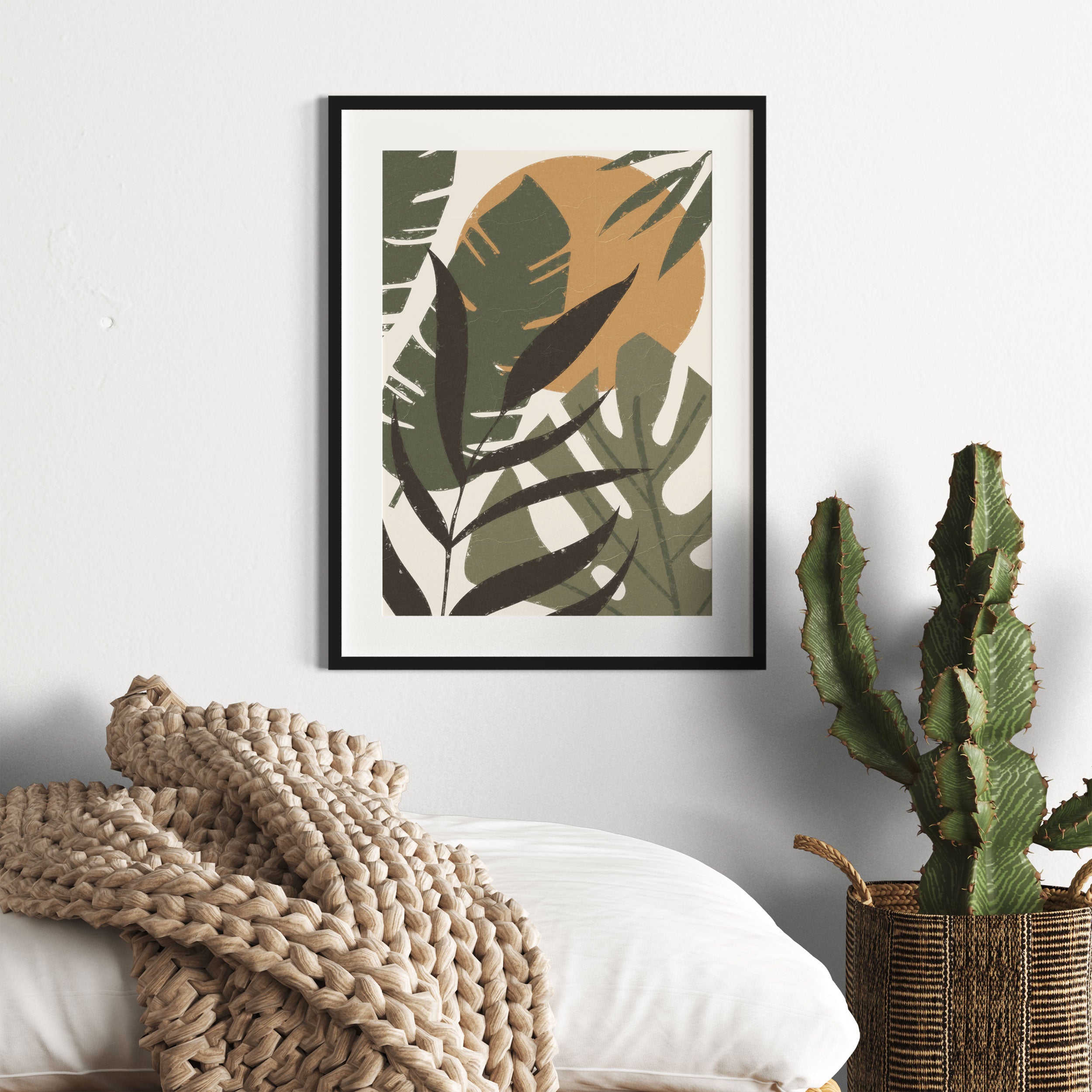 Modern Art Botanical  - Blätter II, Gerahmtes Bild