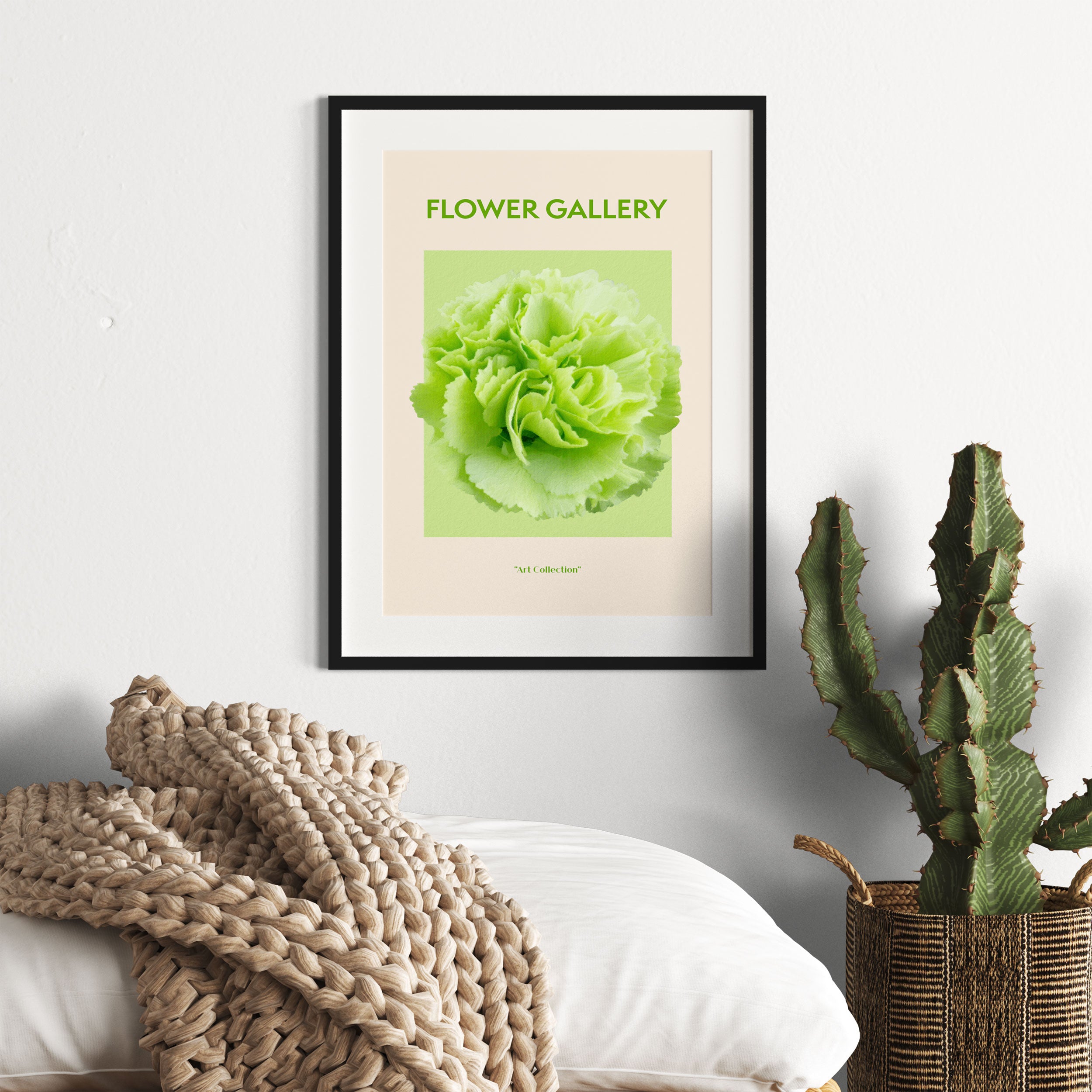 Flower Gallery  - Grüne Nelke, Gerahmtes Bild