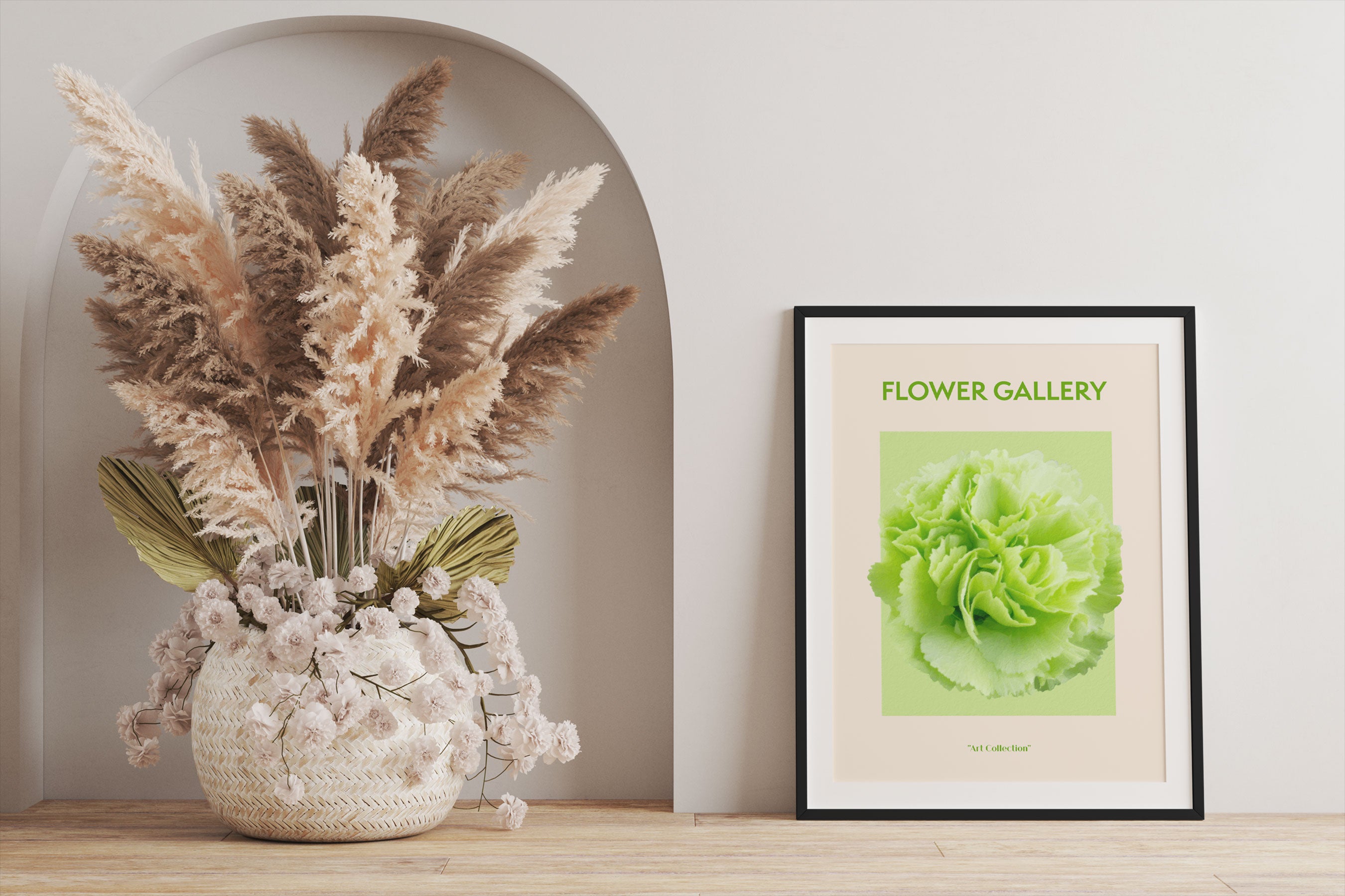 Flower Gallery  - Grüne Nelke, Gerahmtes Bild
