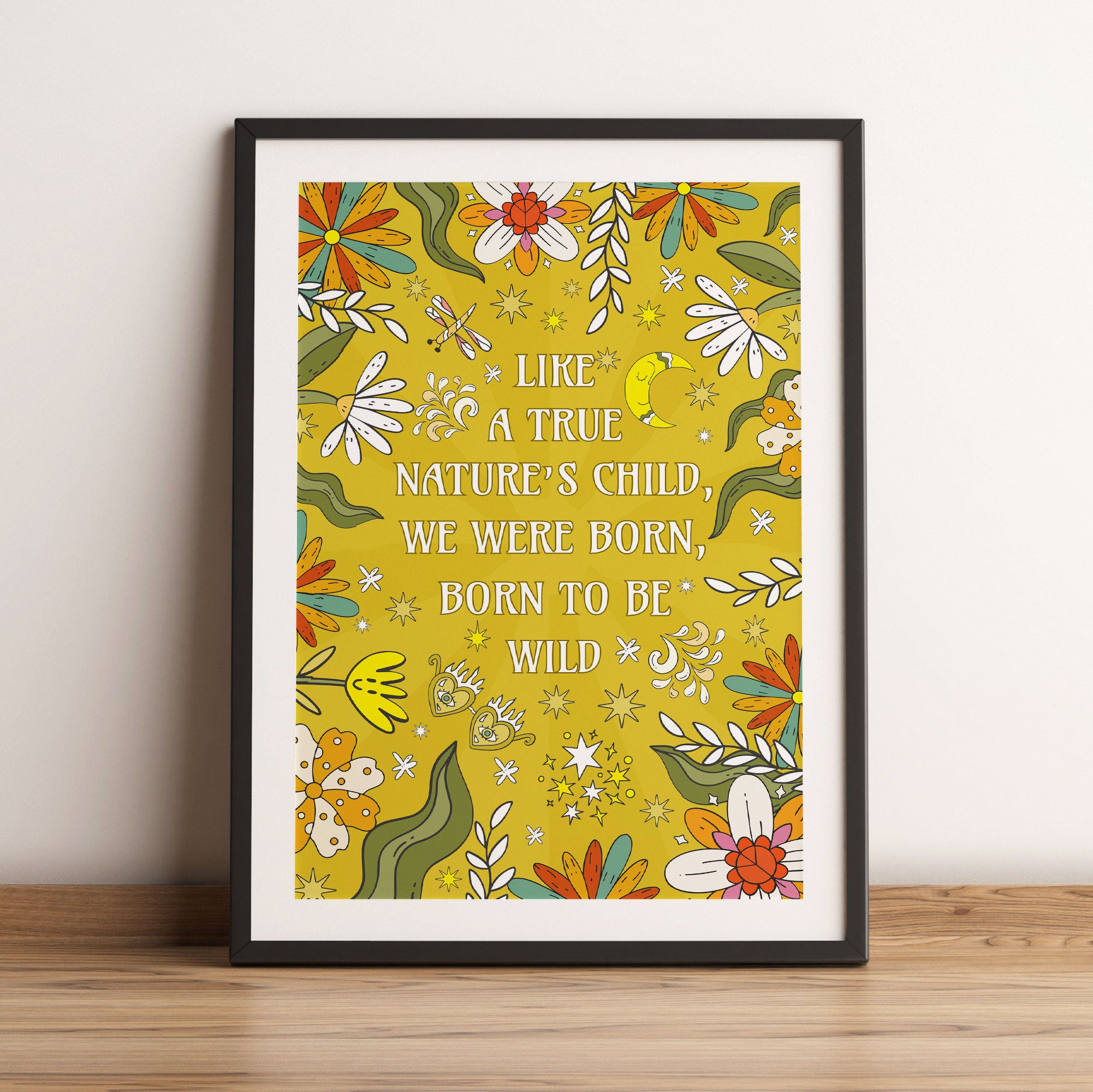 Hippie Art  - Nature's child, Gerahmtes Bild