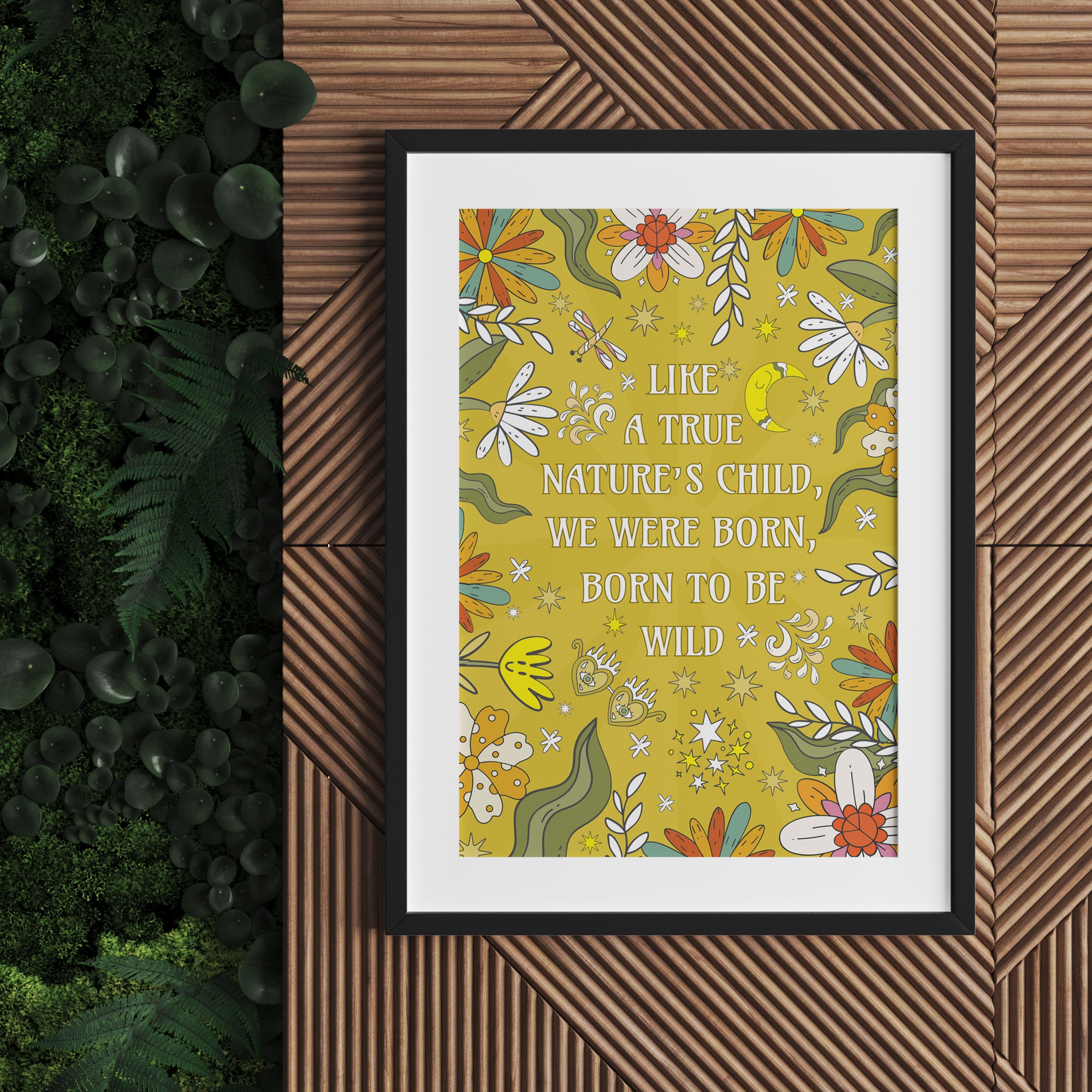 Hippie Art  - Nature's child, Gerahmtes Bild
