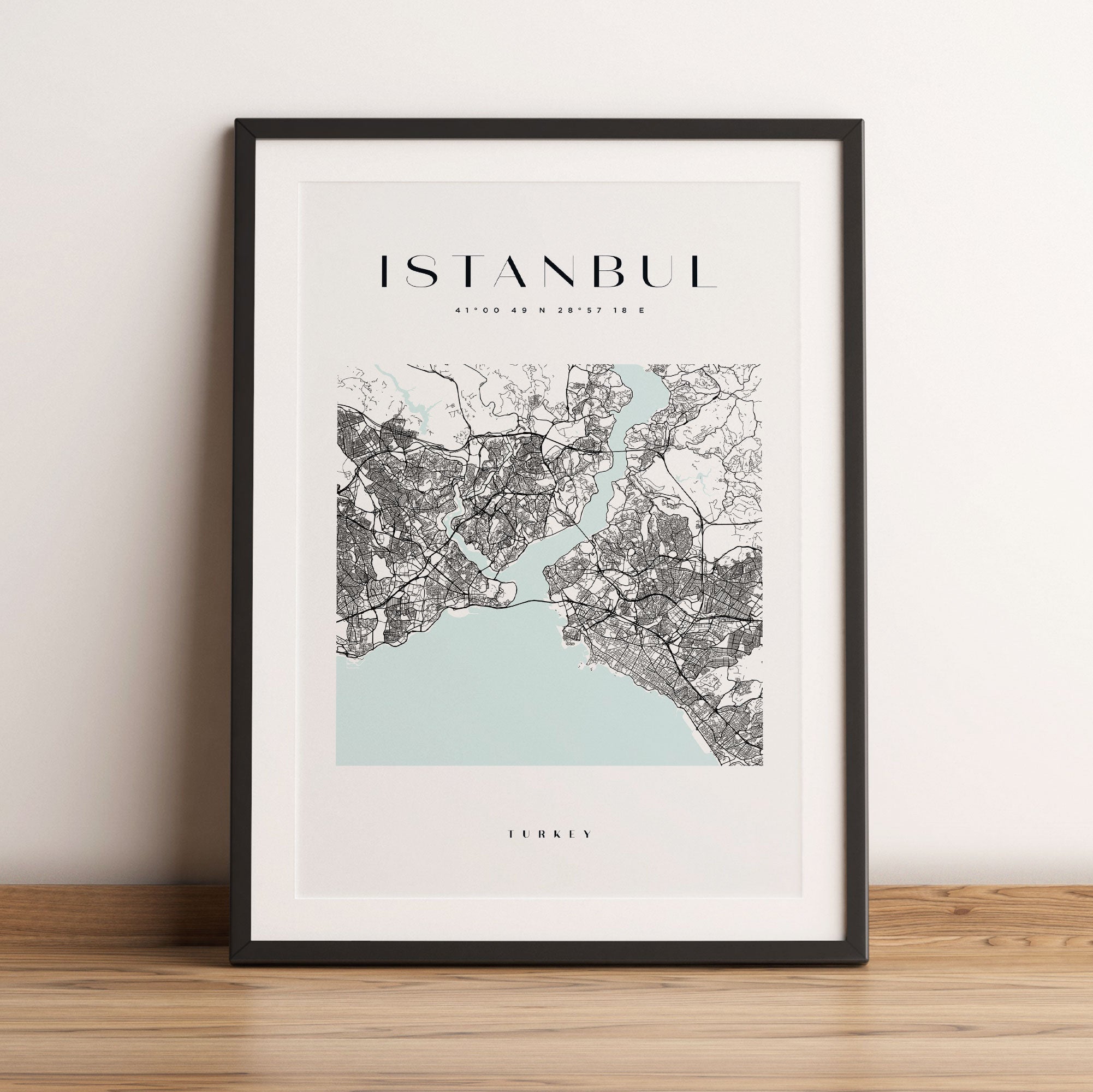 Stadtkarte Eckig  - Istanbul, Gerahmtes Bild