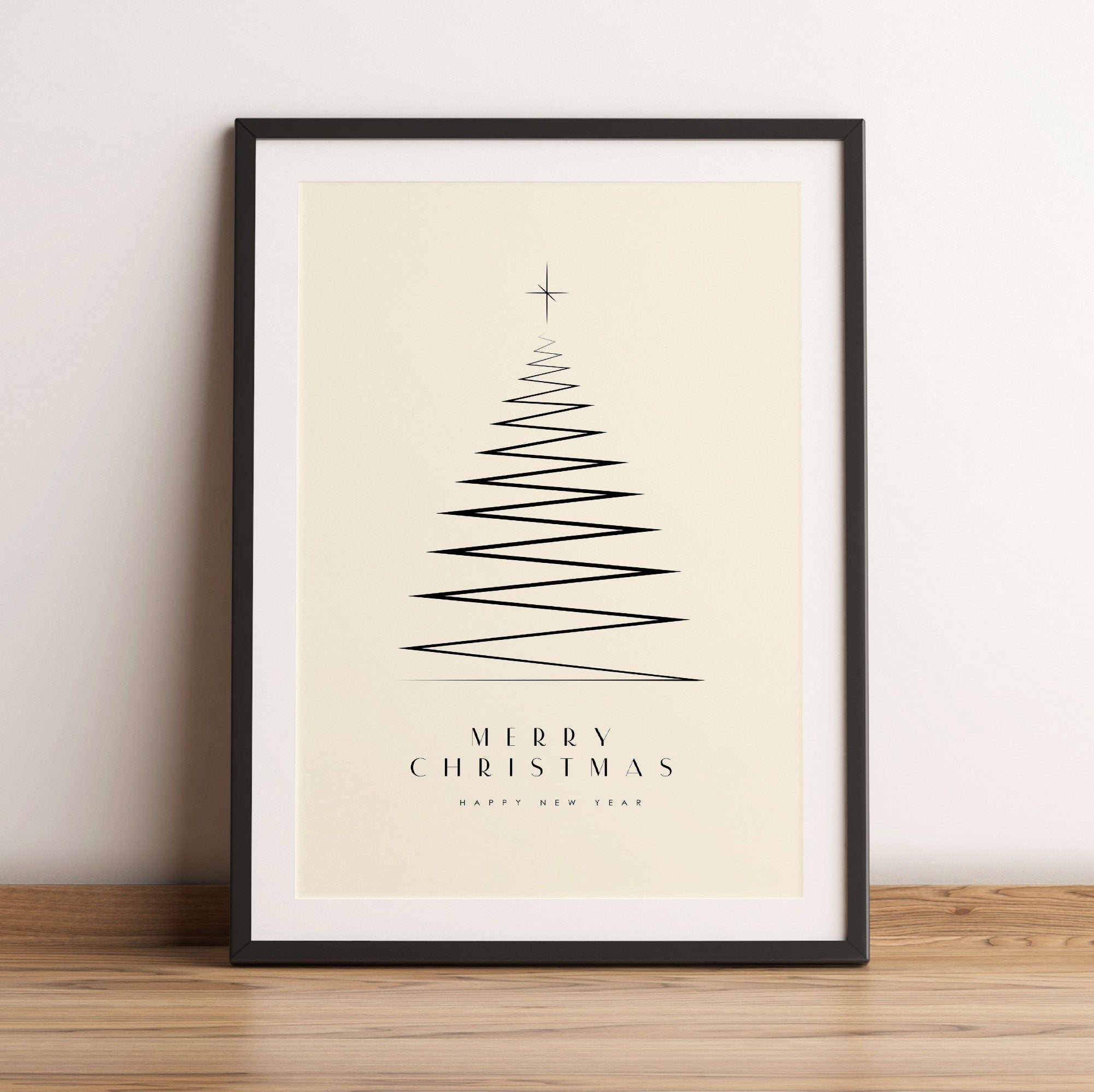 Weihnachts Collection  - Weihnachtsbaum Schriftzug I, Gerahmtes Bild