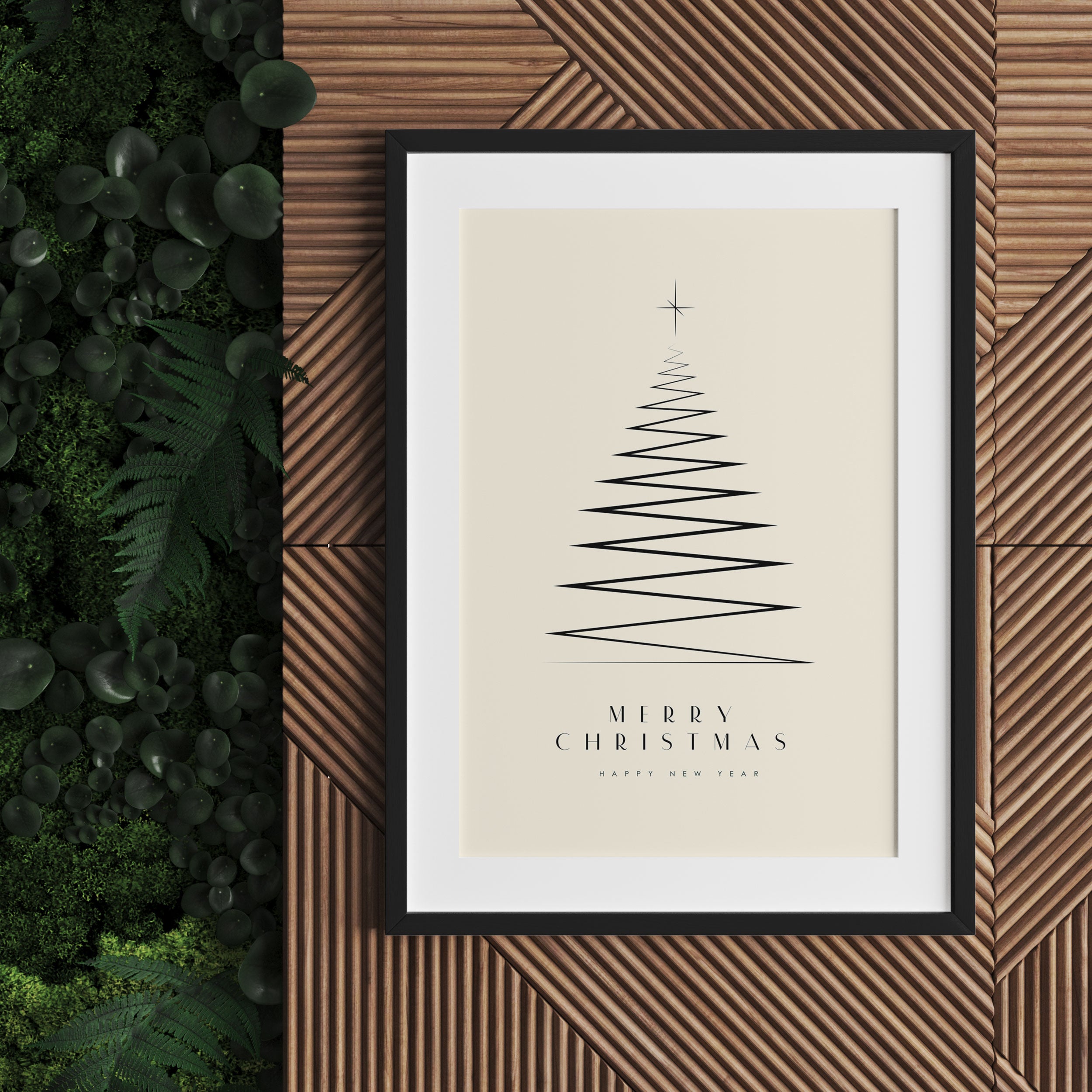 Weihnachts Collection  - Weihnachtsbaum Schriftzug I, Gerahmtes Bild