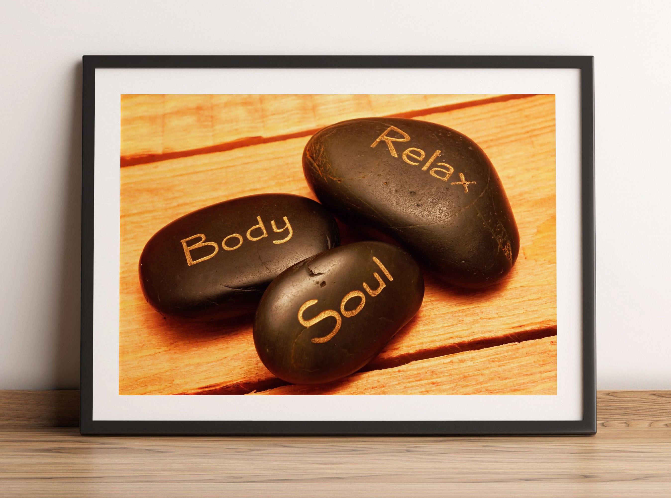 Wellness Body Soul Relax, Gerahmtes Bild