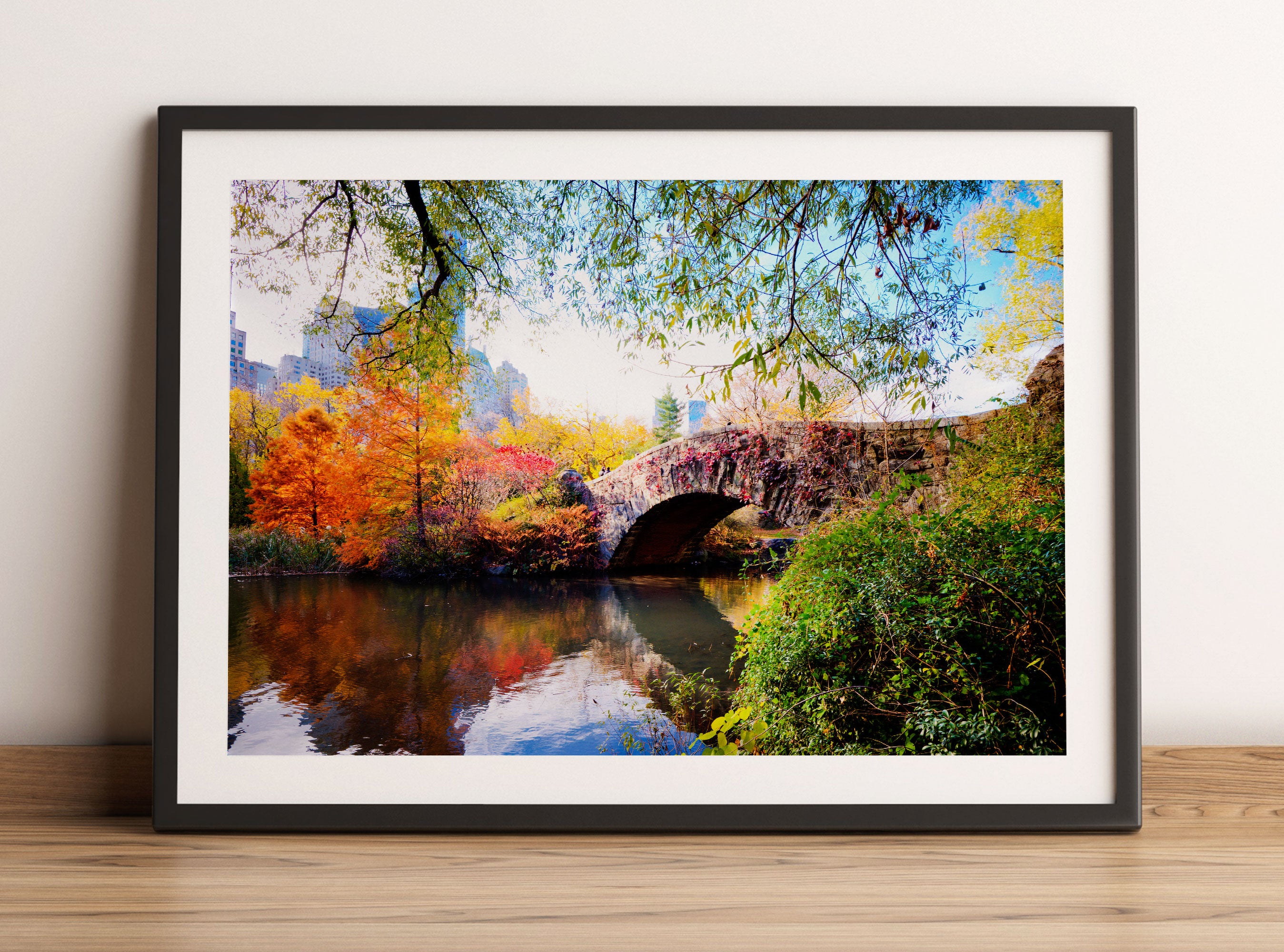 Brücke im Central Park, Gerahmtes Bild