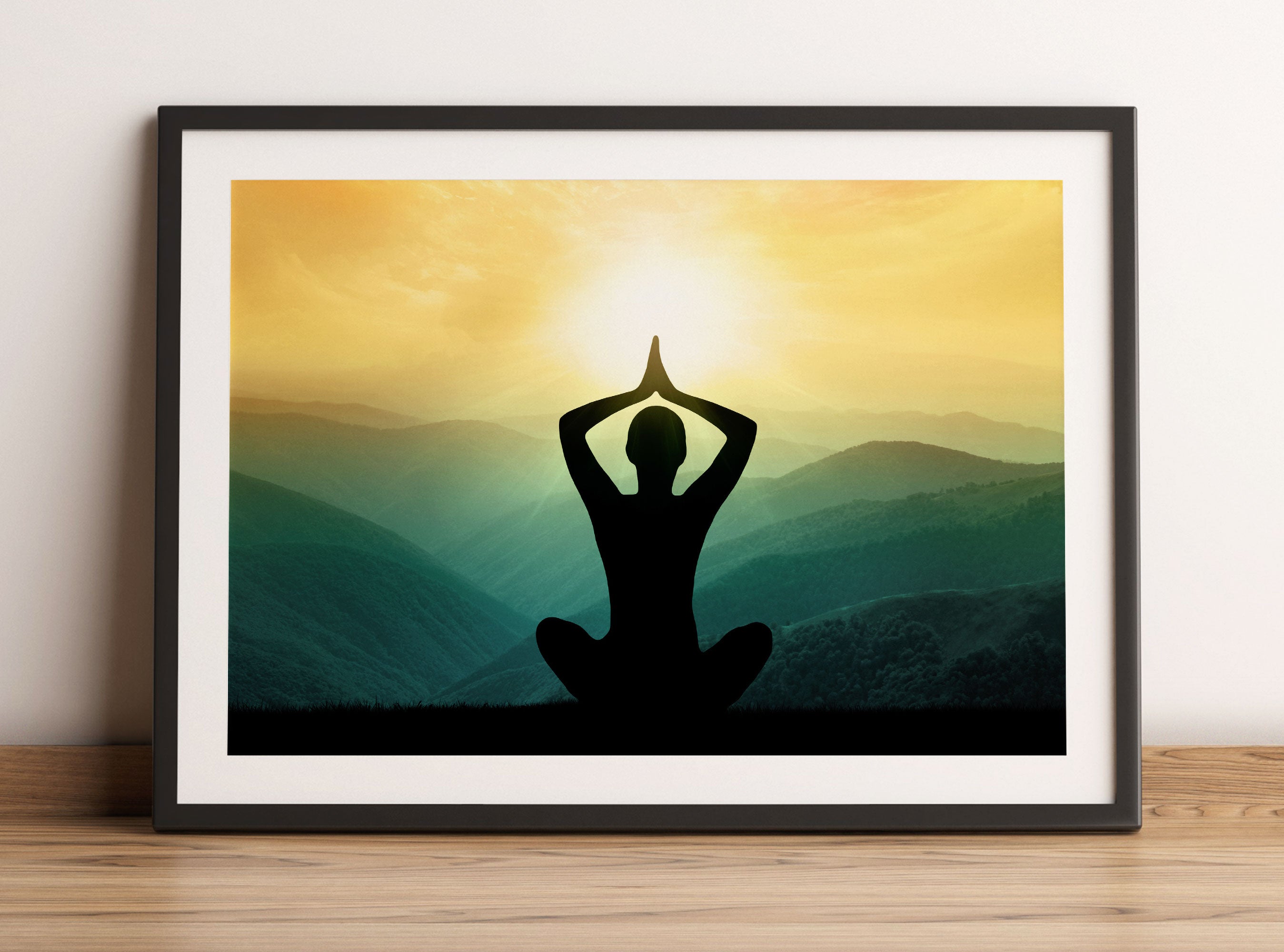 Yoga und Meditation, Gerahmtes Bild