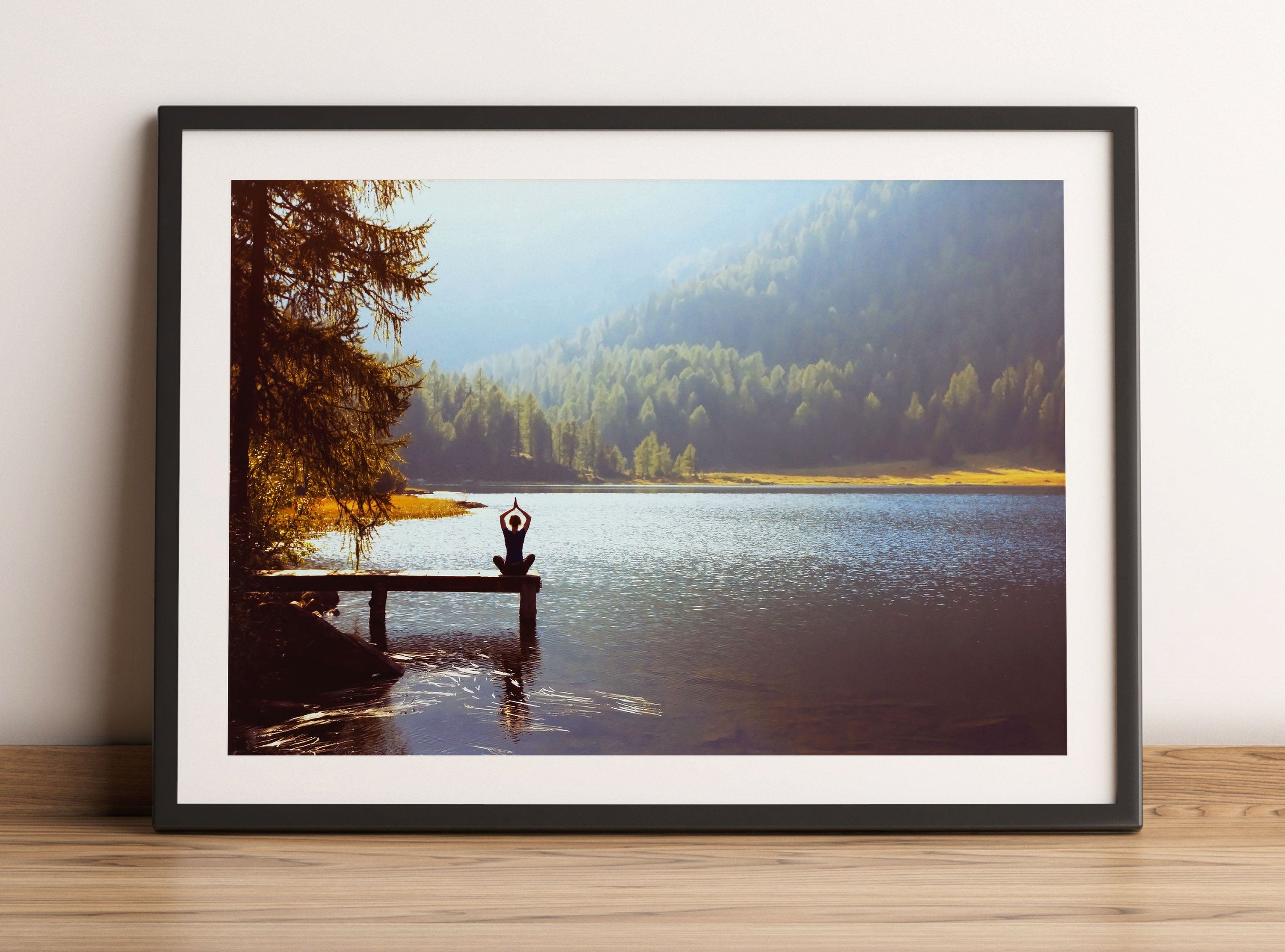 Yoga am See, Gerahmtes Bild